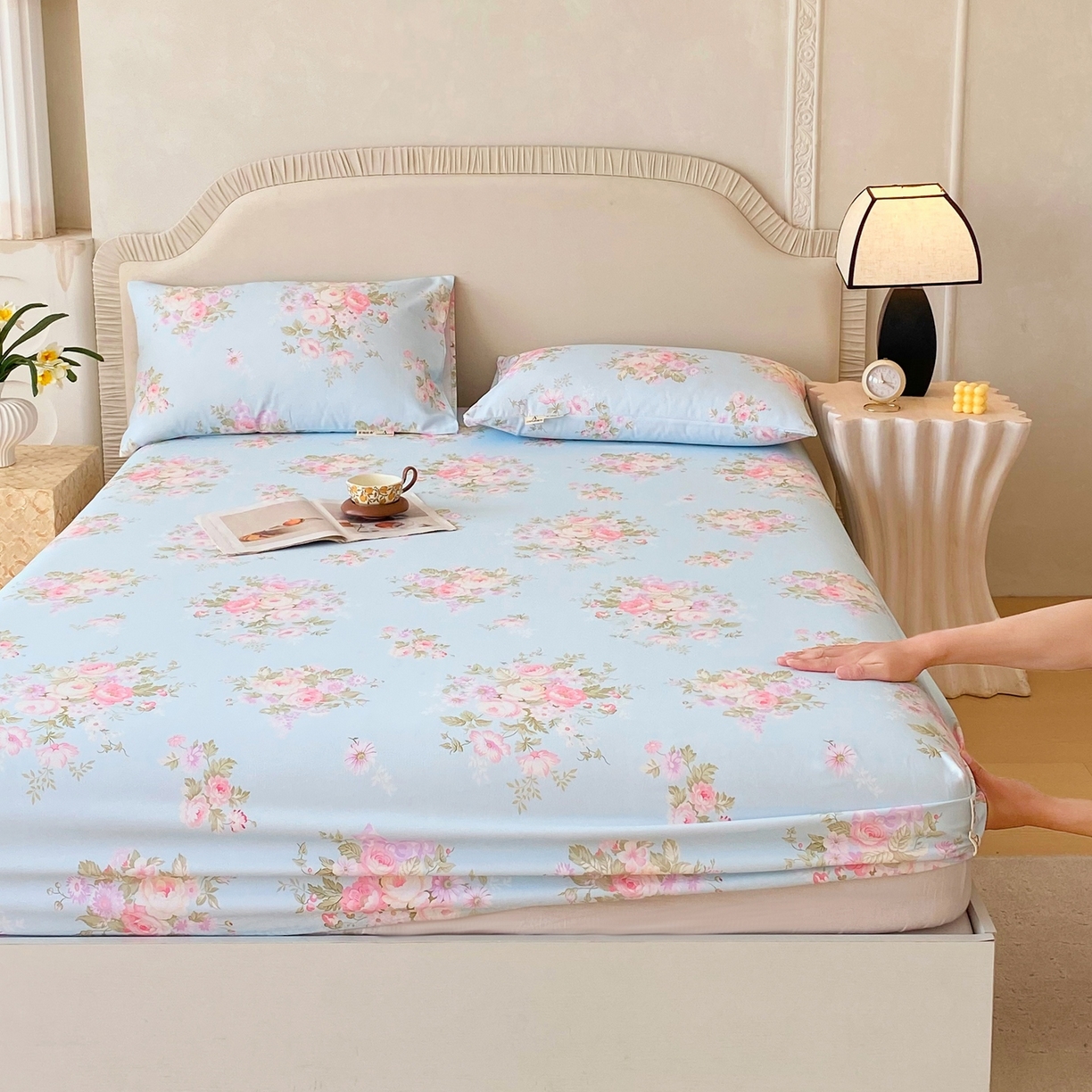 91家纺网 家纺一手货源 找家纺 春皖家纺 2026新款全棉老粗布席子凉席普通款单床笠床笠单件 向晚