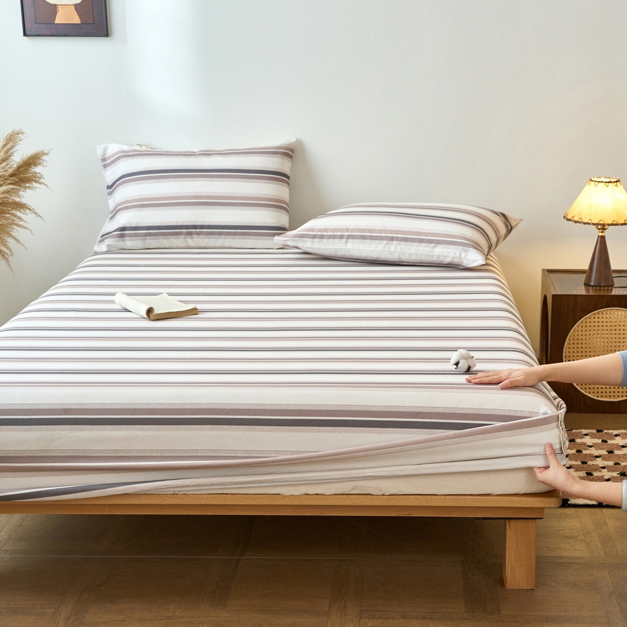 91家纺网 家纺一手货源 找家纺 春皖家纺 2026新款全棉老粗布席子凉席普通款单床笠床笠单件 星纬