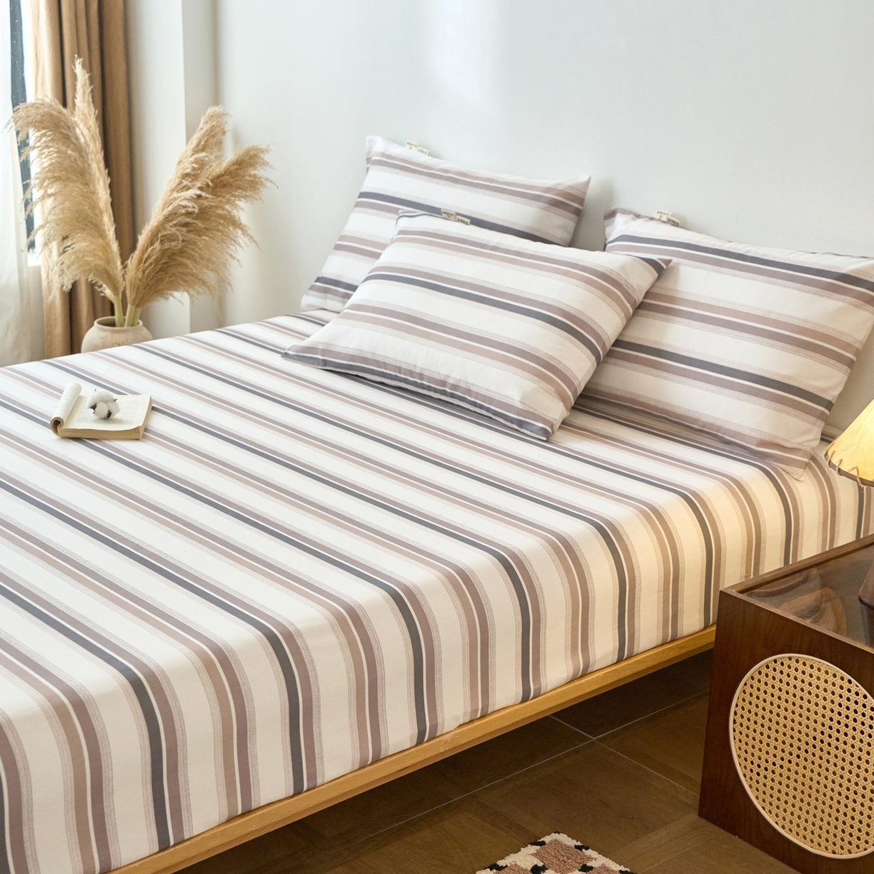 91家纺网 家纺一手货源 找家纺 春皖家纺 2026新款全棉老粗布席子凉席普通款单床笠床笠单件 星纬