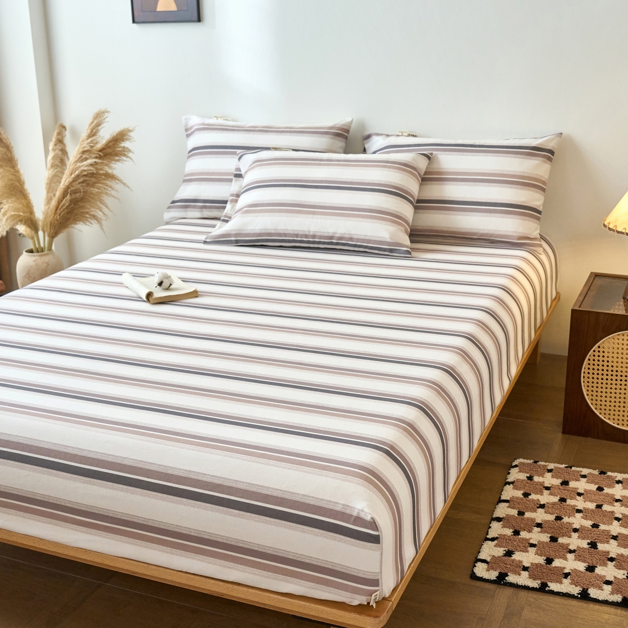 91家纺网 家纺一手货源 找家纺 春皖家纺 2026新款全棉老粗布席子凉席普通款单床笠床笠单件 星纬