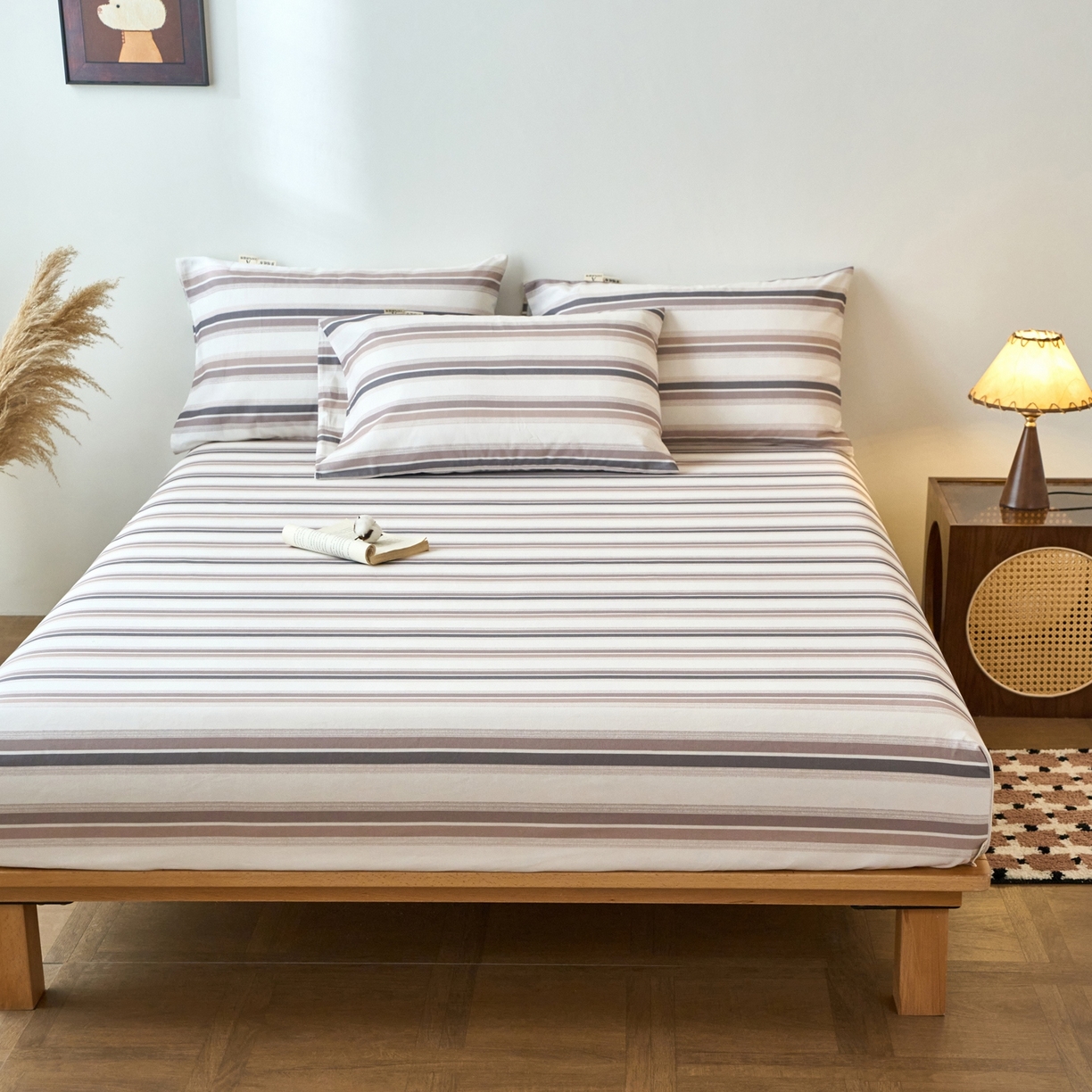 91家纺网 家纺一手货源 找家纺 春皖家纺 2026新款全棉老粗布席子凉席普通款单床笠床笠单件 星纬