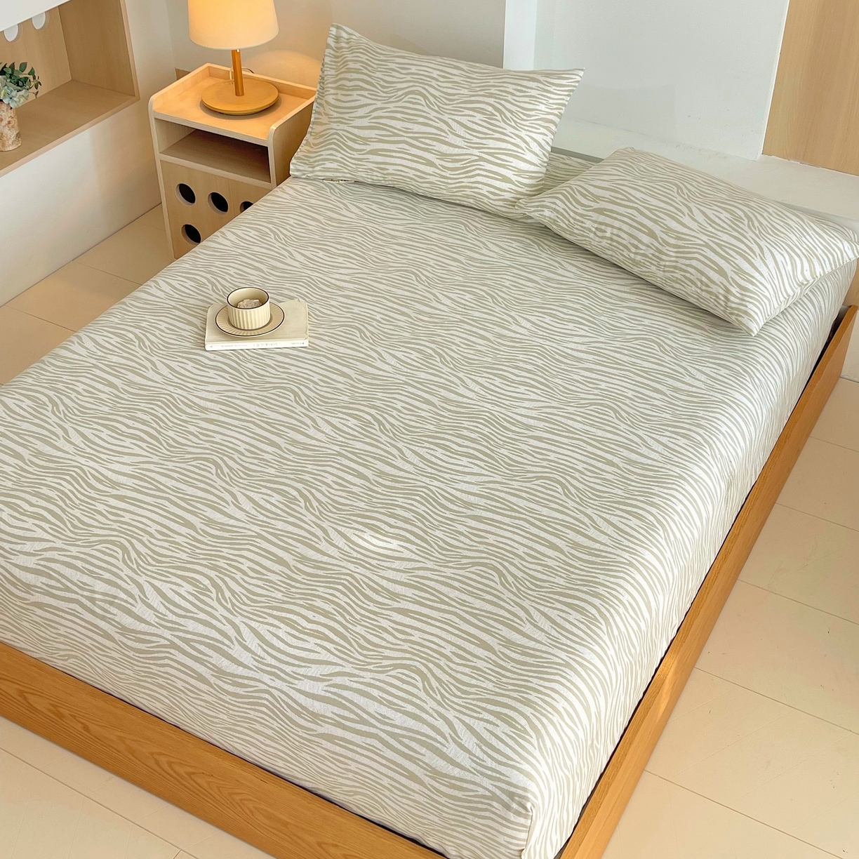 91家纺网 家纺一手货源 找家纺 春皖家纺 2026新款全棉老粗布席子凉席普通款单床笠床笠单件 星野纹-米