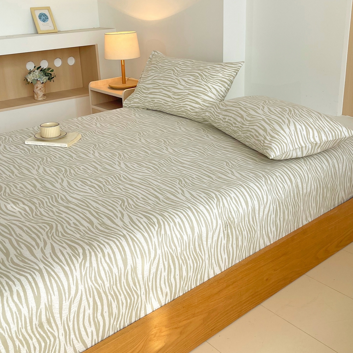 91家纺网 家纺一手货源 找家纺 春皖家纺 2026新款全棉老粗布席子凉席普通款单床笠床笠单件 星野纹-米