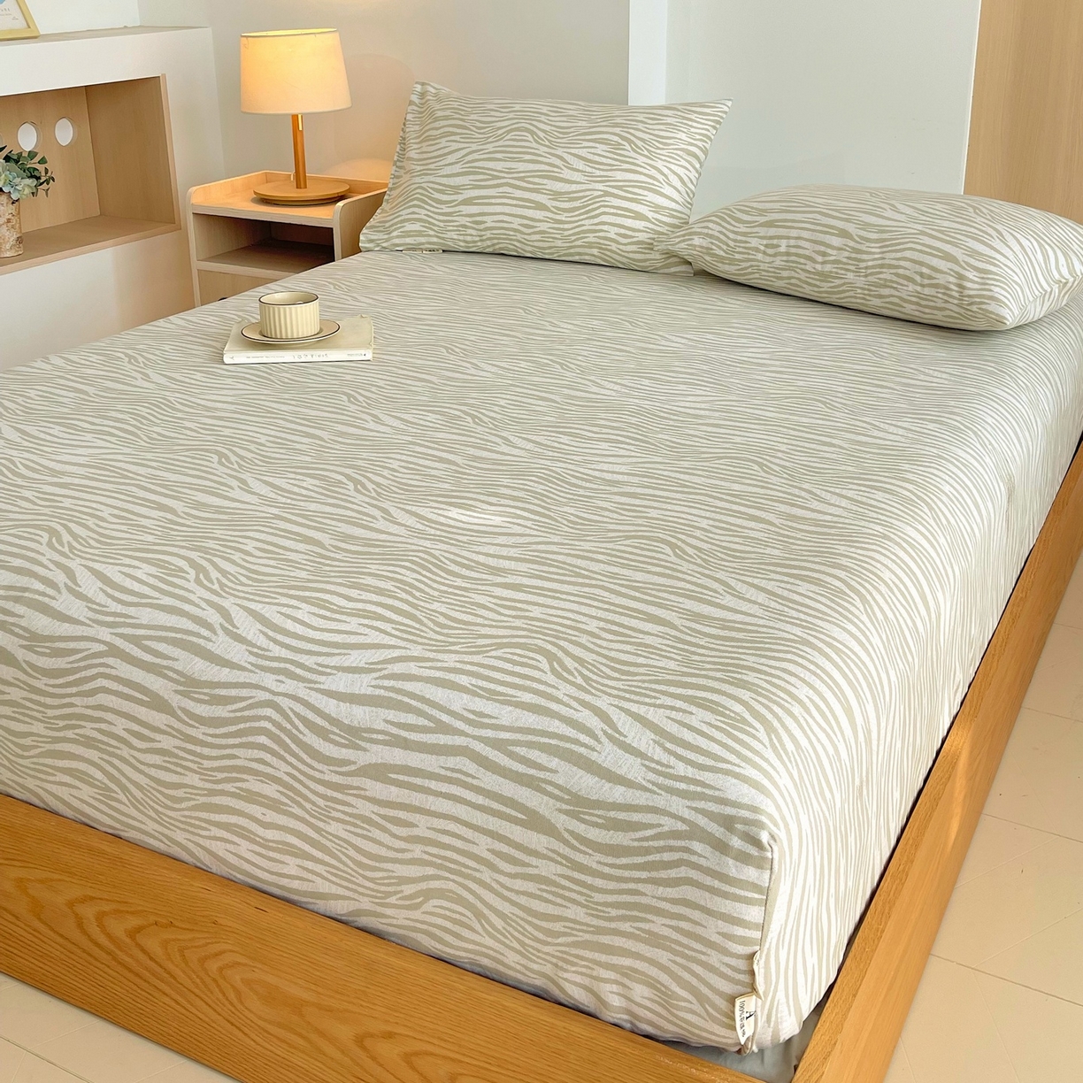 91家纺网 家纺一手货源 找家纺 春皖家纺 2026新款全棉老粗布席子凉席普通款单床笠床笠单件 星野纹-米