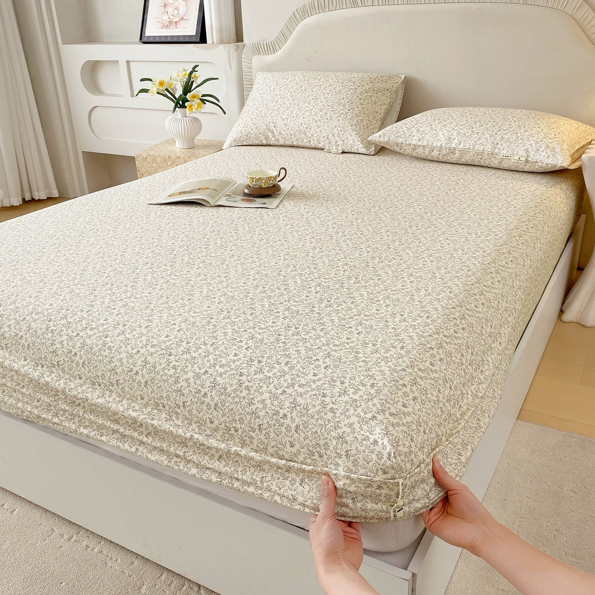 91家纺网 家纺一手货源 找家纺 春皖家纺 2026新款全棉老粗布席子凉席普通款单床笠床笠单件 醒风