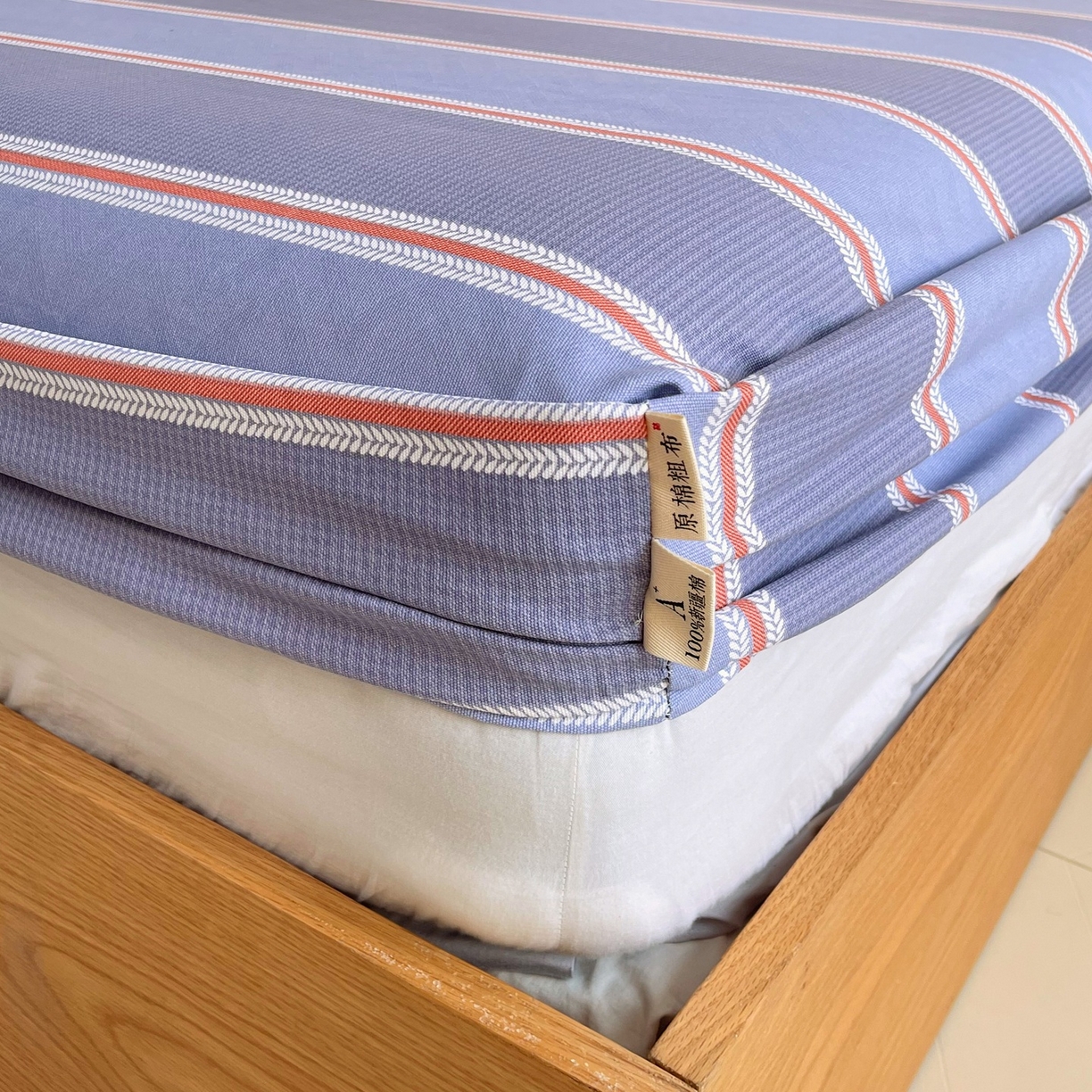 91家纺网 家纺一手货源 找家纺 春皖家纺 2026新款全棉老粗布席子凉席普通款单床笠床笠单件 雅致-紫