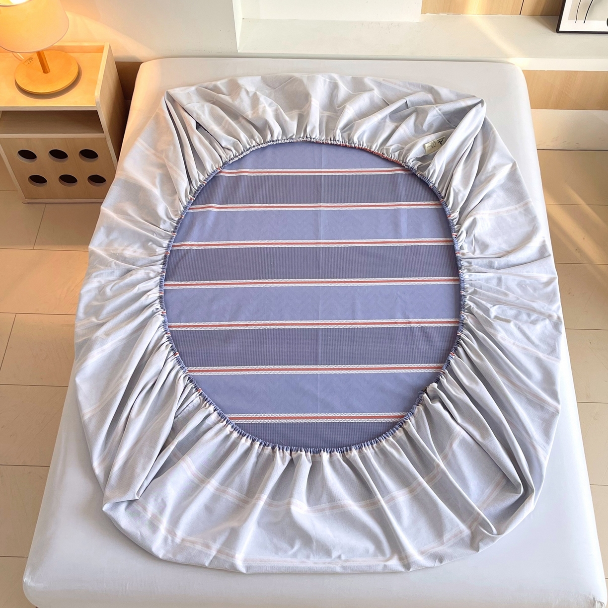 91家纺网 家纺一手货源 找家纺 春皖家纺 2026新款全棉老粗布席子凉席普通款单床笠床笠单件 雅致-紫