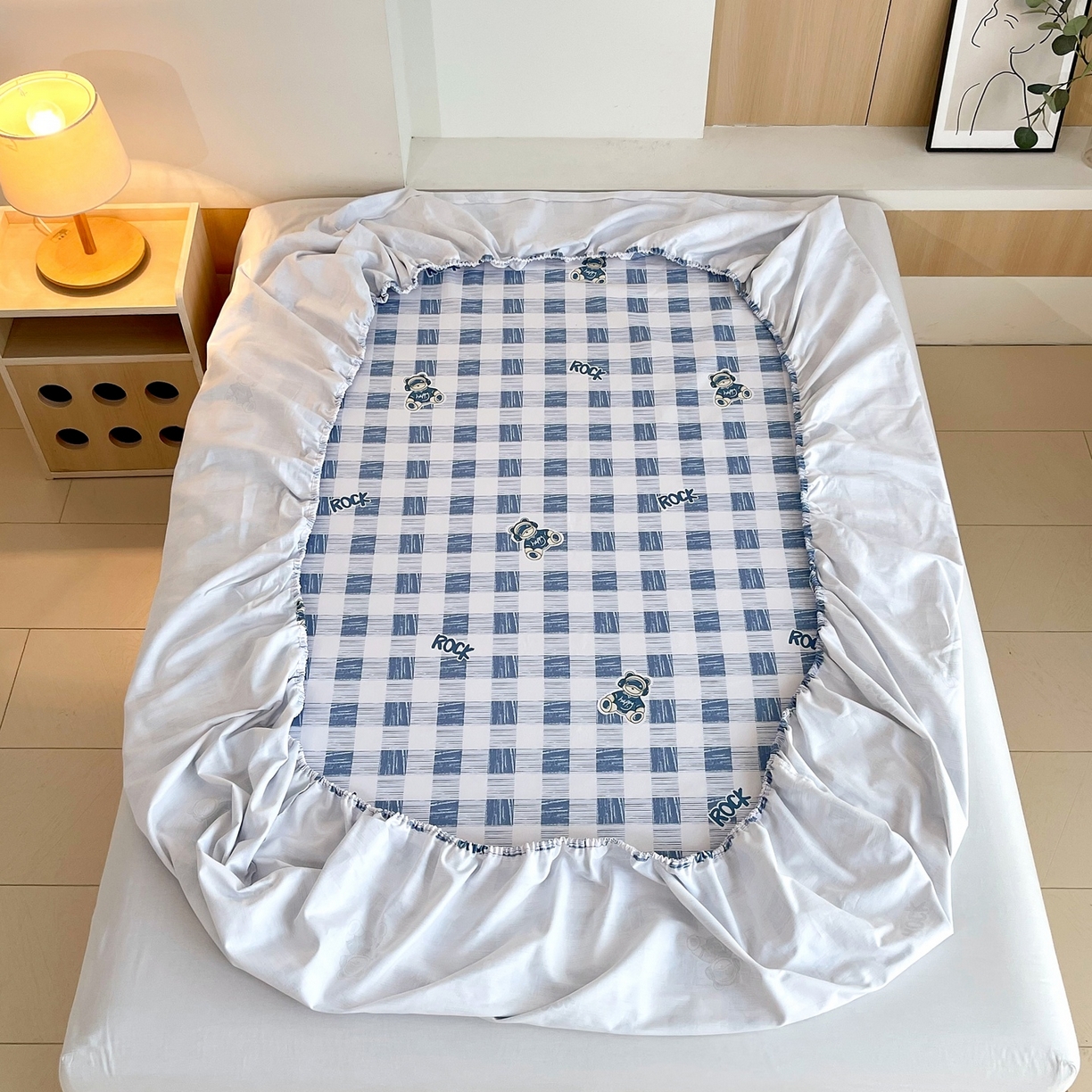 91家纺网 家纺一手货源 找家纺 春皖家纺 2026新款全棉老粗布席子凉席普通款单床笠床笠单件 摇滚