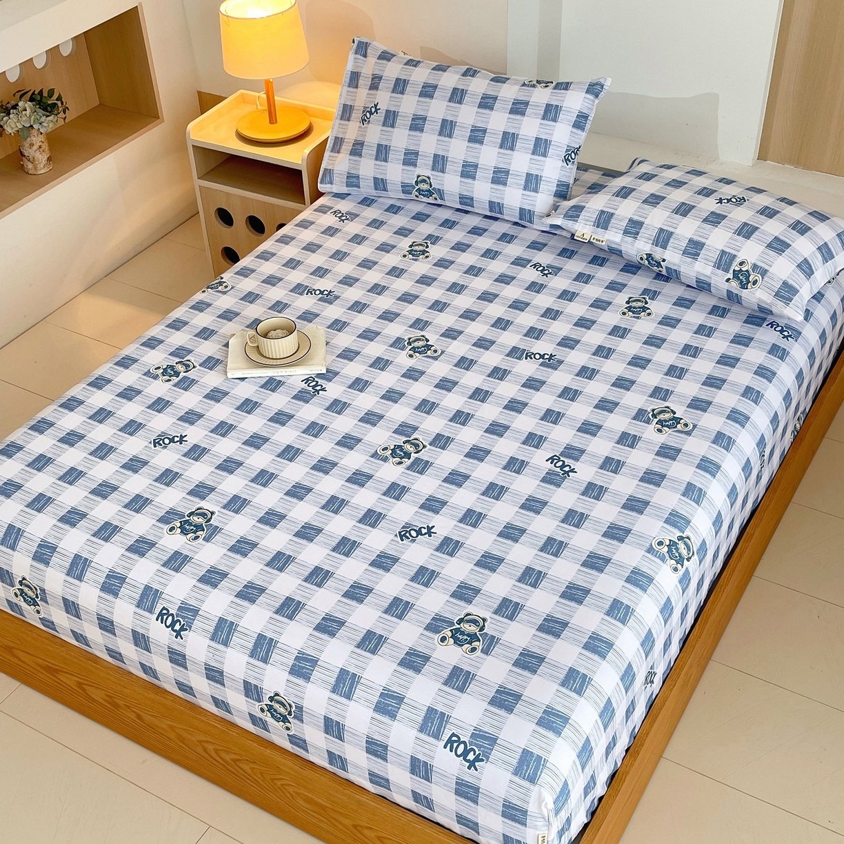 91家纺网 家纺一手货源 找家纺 春皖家纺 2026新款全棉老粗布席子凉席普通款单床笠床笠单件 摇滚