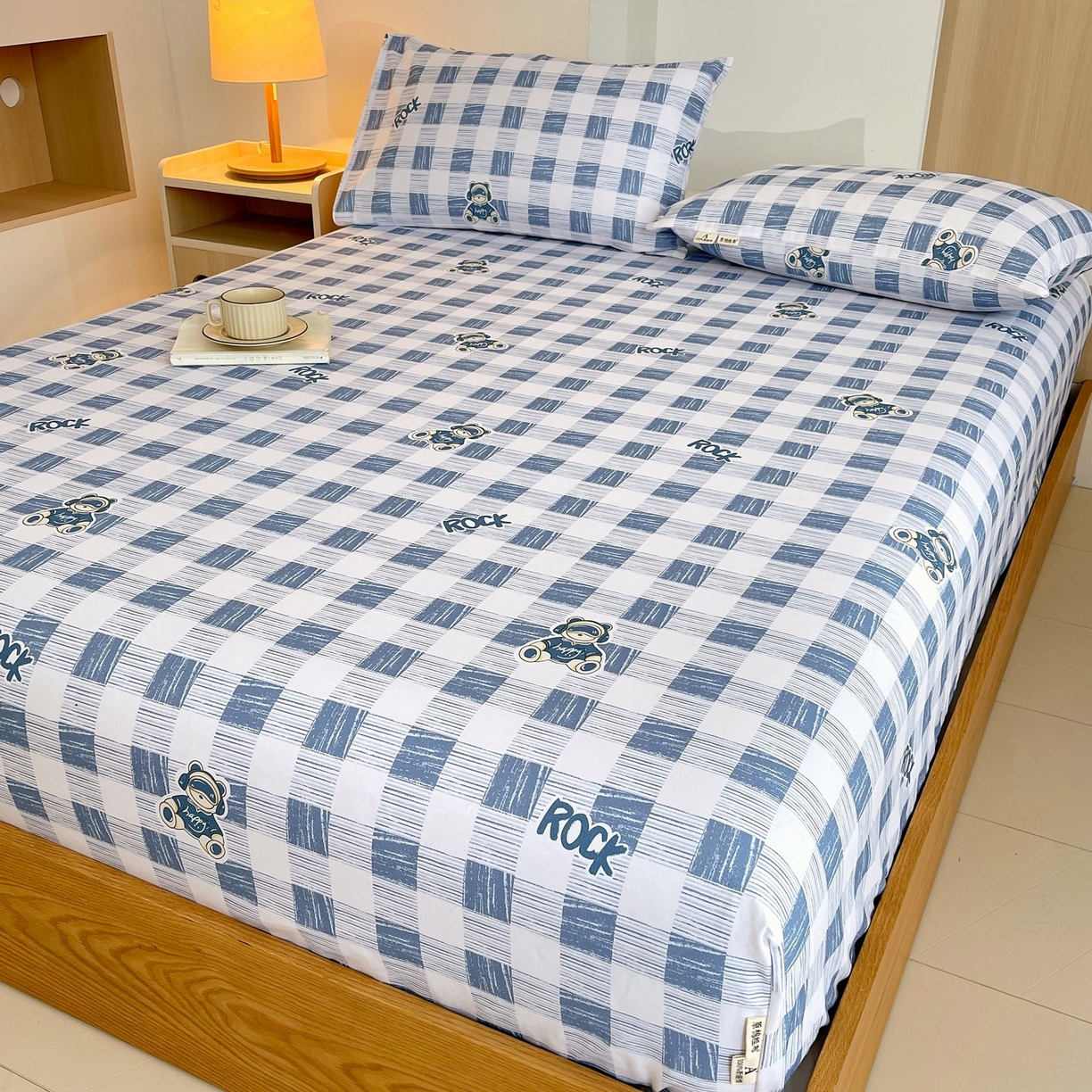 91家纺网 家纺一手货源 找家纺 春皖家纺 2026新款全棉老粗布席子凉席普通款单床笠床笠单件 摇滚