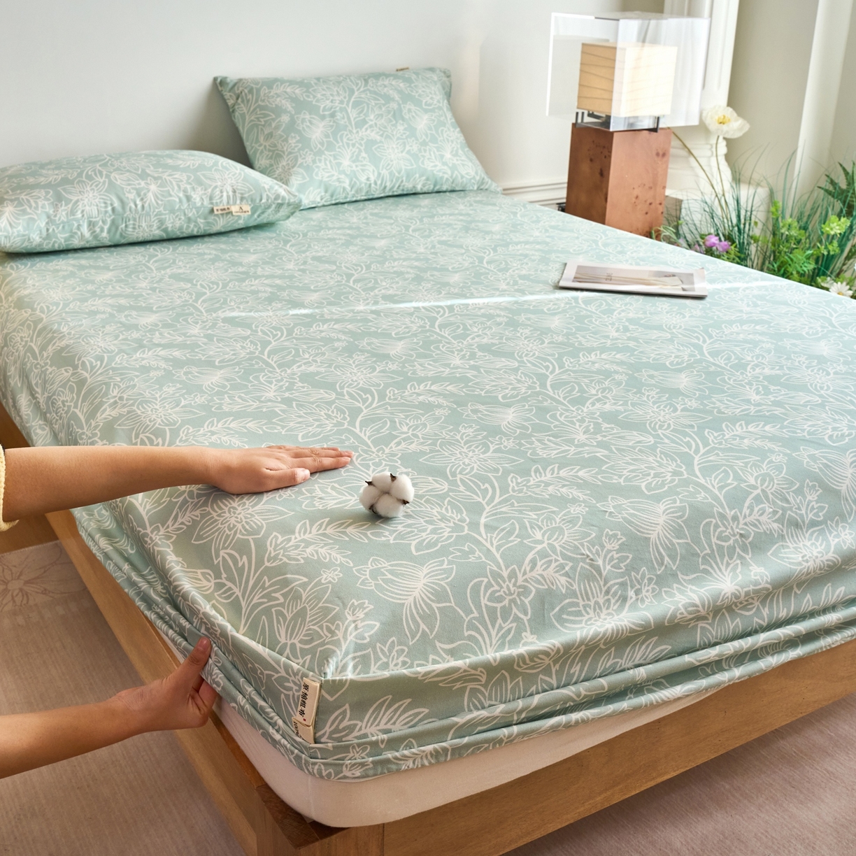 春皖家纺 2026新款全棉老粗布席子凉席普通款单床笠床笠单件 意禾Y