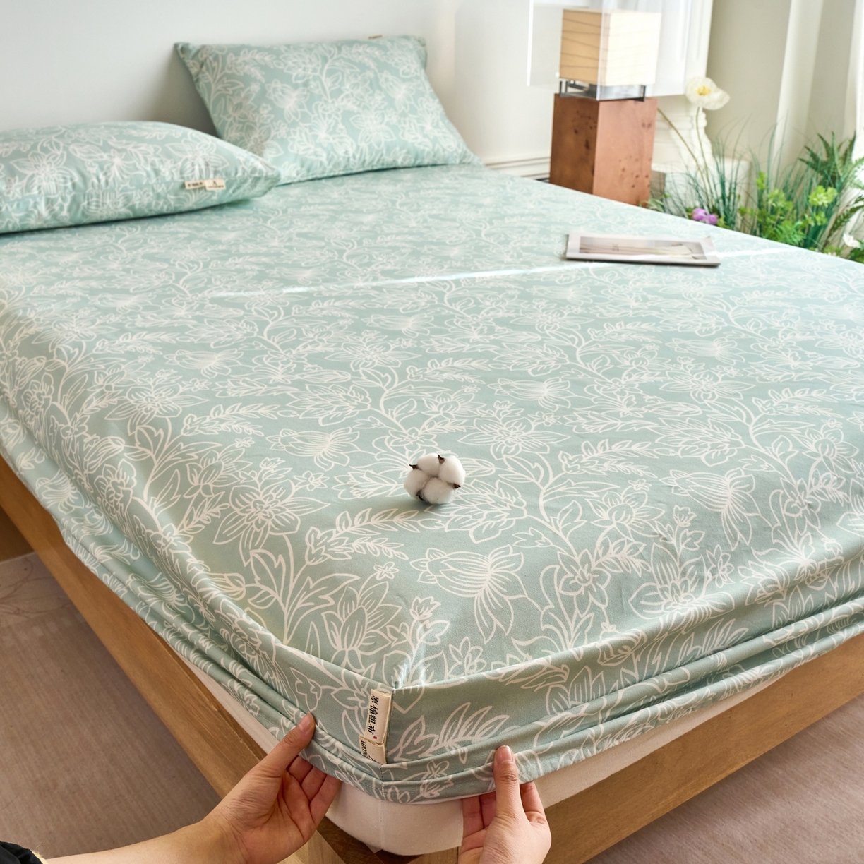 91家纺网 家纺一手货源 找家纺 春皖家纺 2026新款全棉老粗布席子凉席普通款单床笠床笠单件 意禾Y