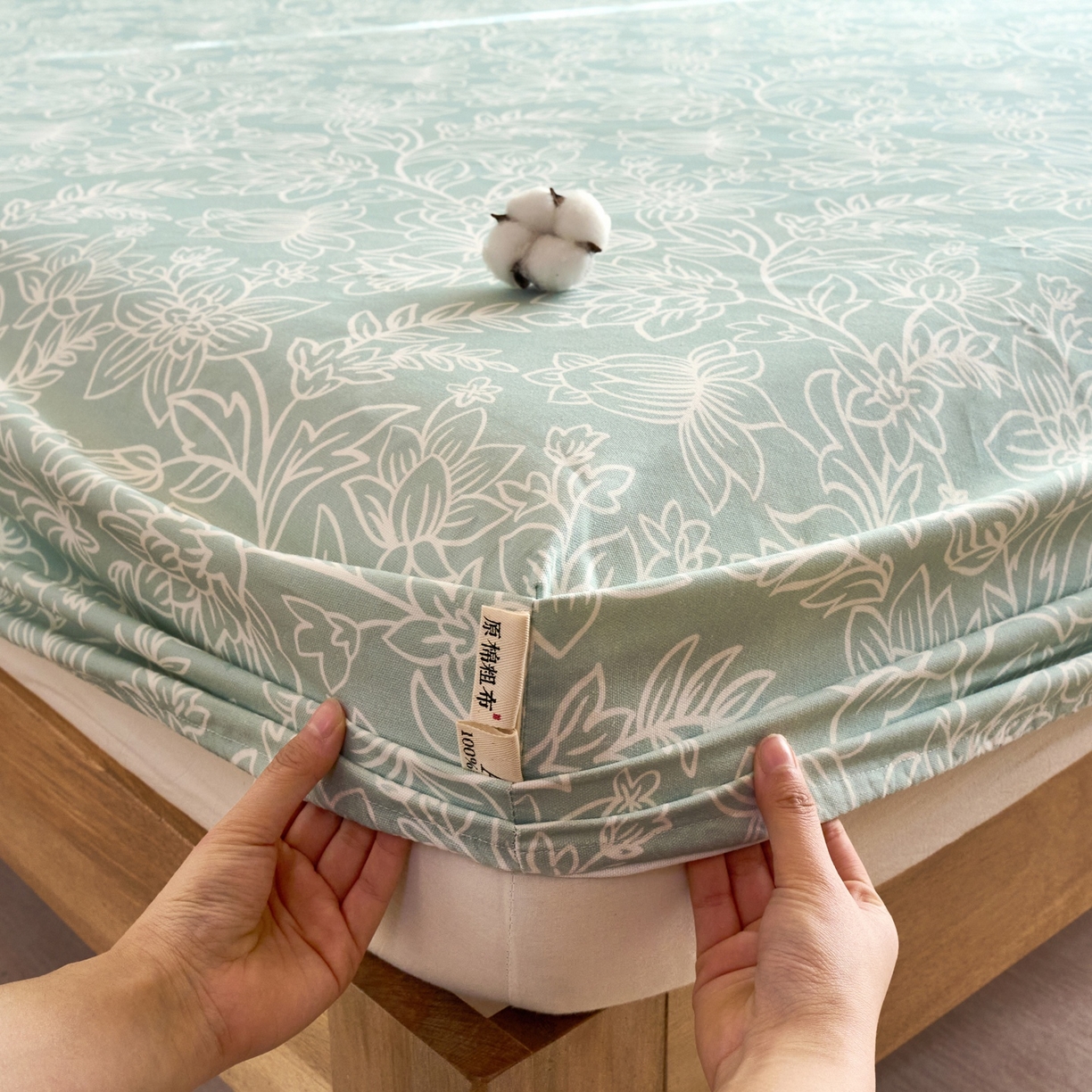 91家纺网 家纺一手货源 找家纺 春皖家纺 2026新款全棉老粗布席子凉席普通款单床笠床笠单件 意禾Y