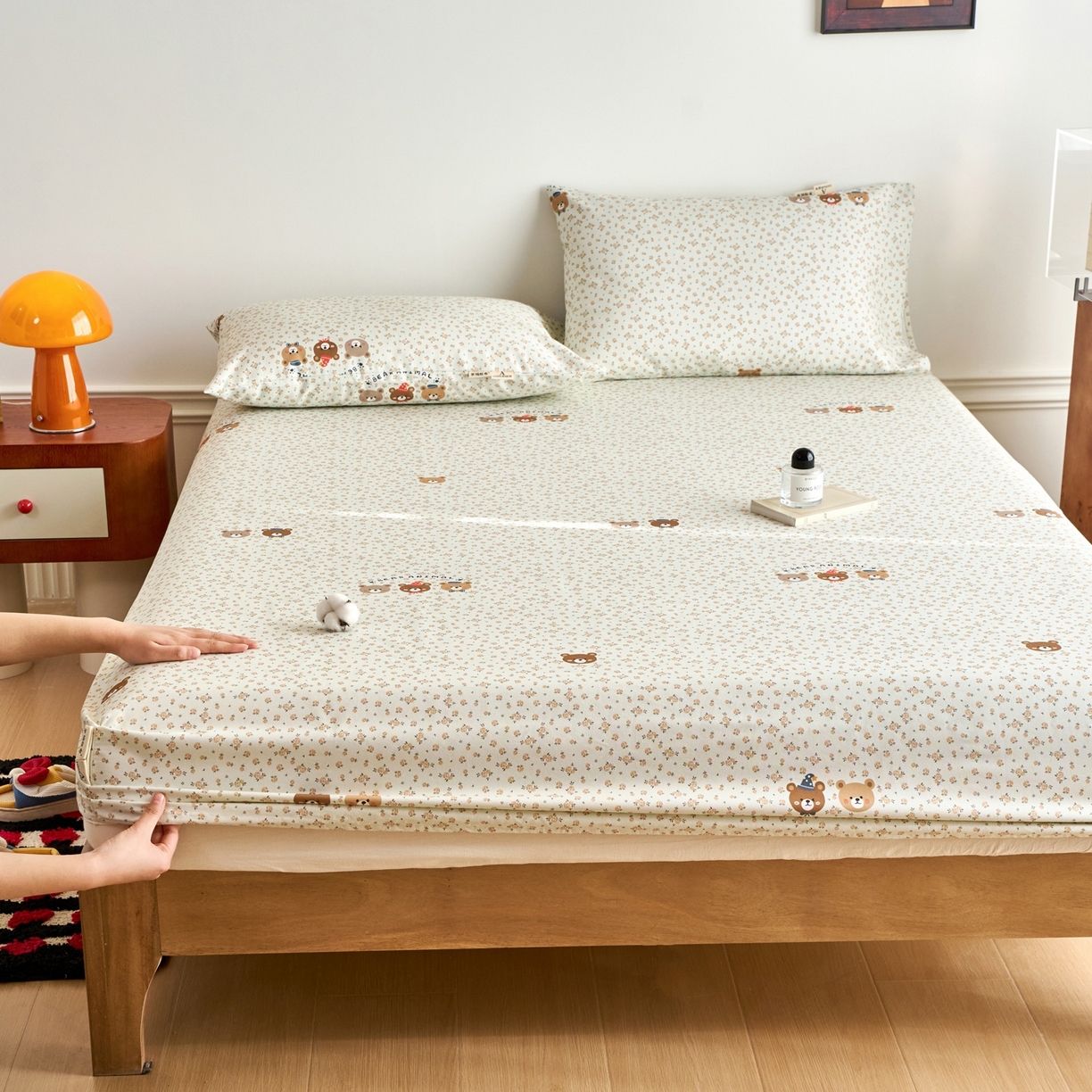 91家纺网 家纺一手货源 找家纺 春皖家纺 2026新款全棉老粗布席子凉席普通款单床笠床笠单件 尤米H