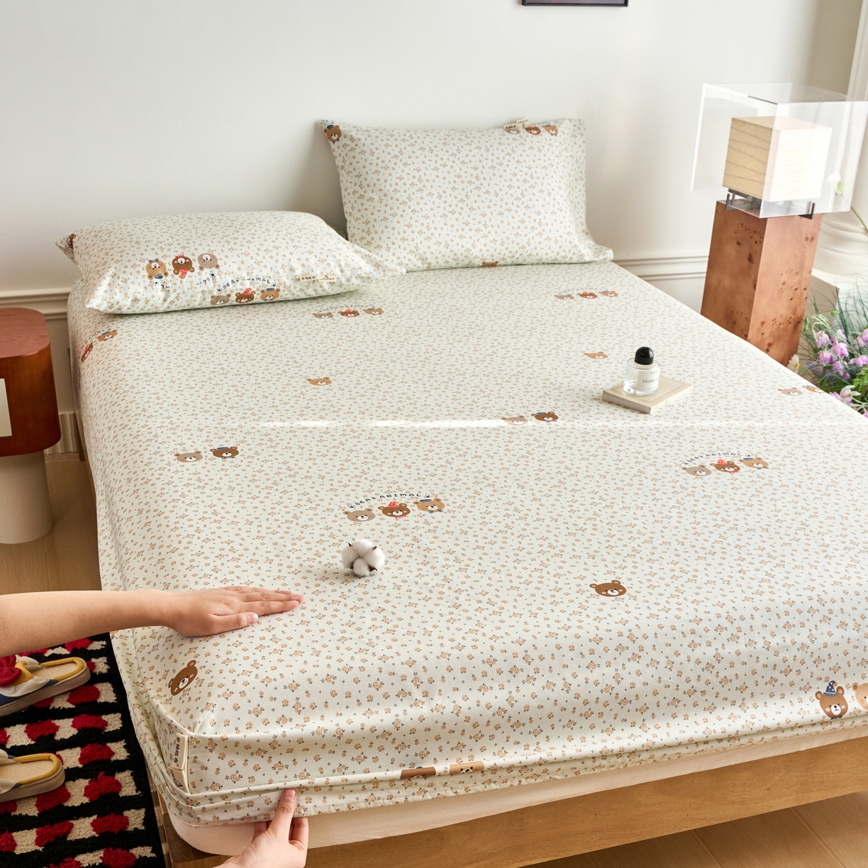 91家纺网 家纺一手货源 找家纺 春皖家纺 2026新款全棉老粗布席子凉席普通款单床笠床笠单件 尤米H