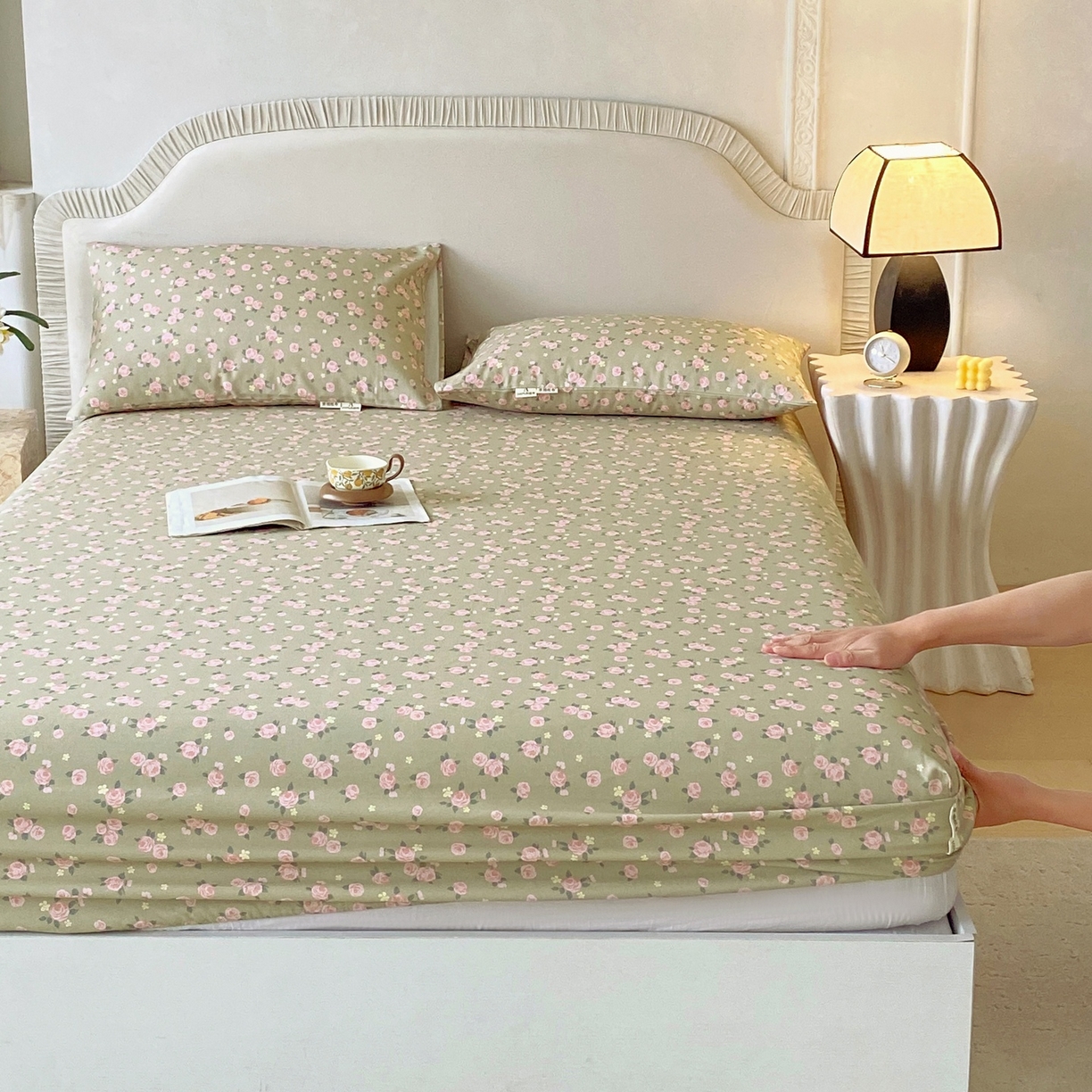 91家纺网 家纺一手货源 找家纺 春皖家纺 2026新款全棉老粗布席子凉席普通款单床笠床笠单件 知微