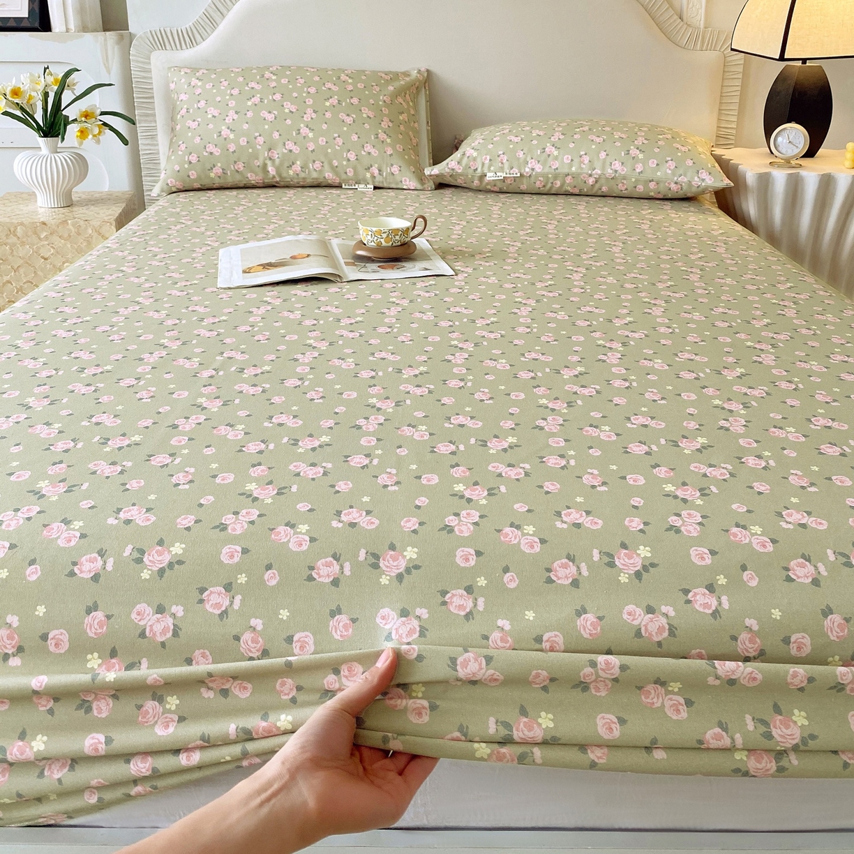 91家纺网 家纺一手货源 找家纺 春皖家纺 2026新款全棉老粗布席子凉席普通款单床笠床笠单件 知微