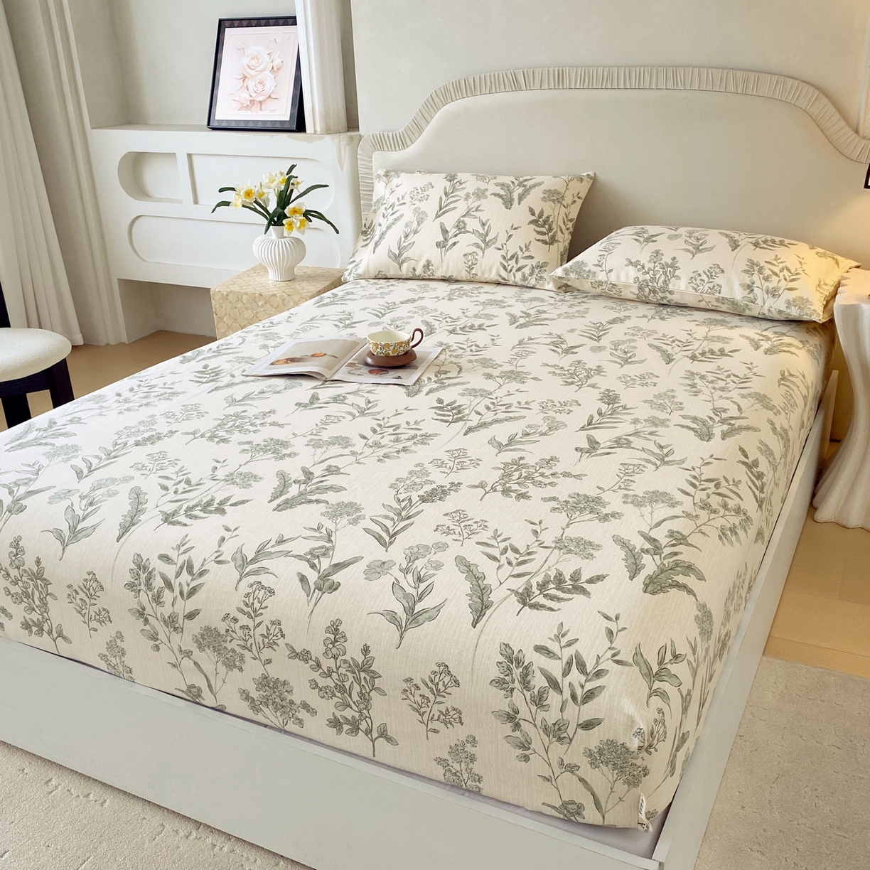 91家纺网 家纺一手货源 找家纺 春皖家纺 2026新款全棉老粗布席子凉席普通款单床笠床笠单件 子青