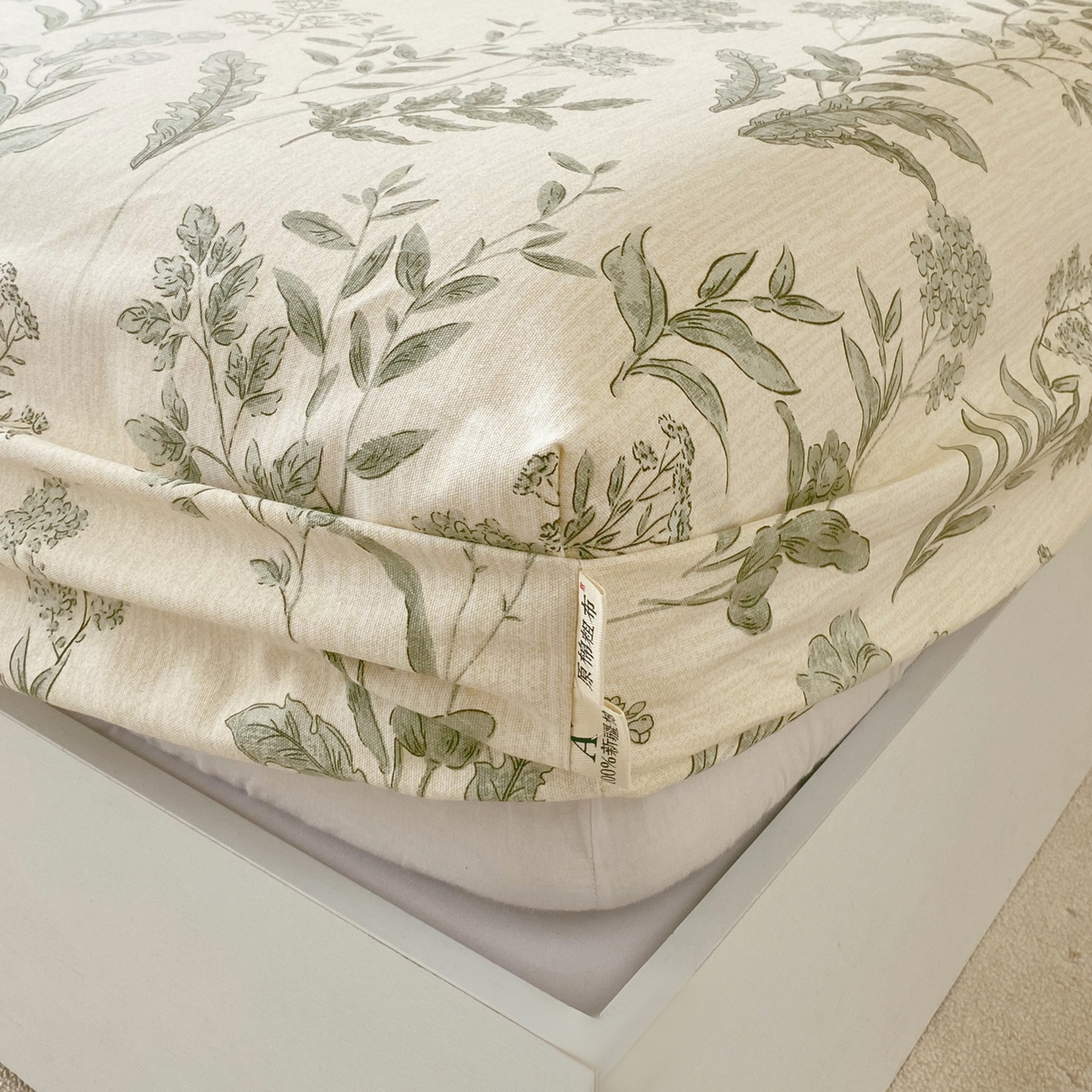 91家纺网 家纺一手货源 找家纺 春皖家纺 2026新款全棉老粗布席子凉席普通款单床笠床笠单件 子青