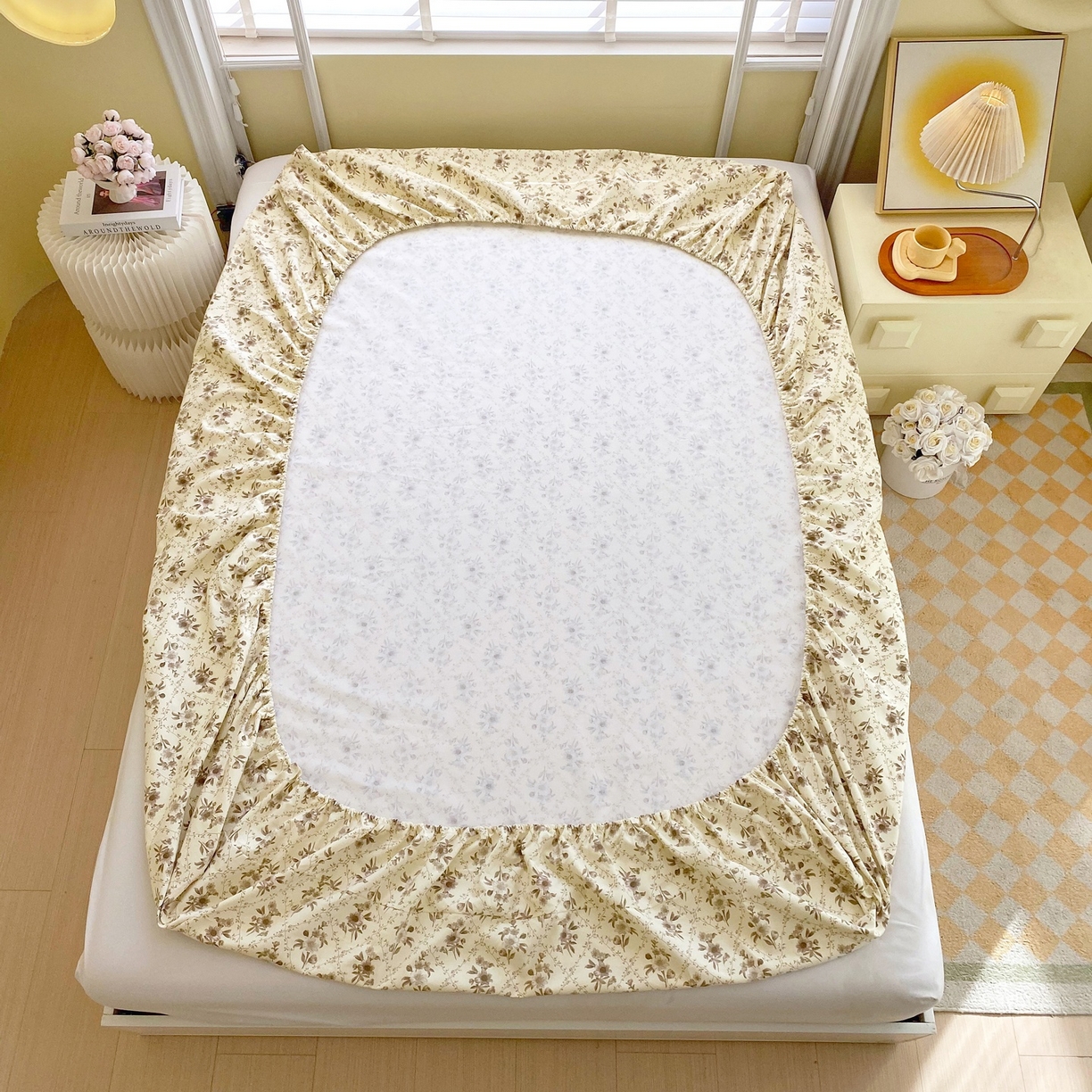 91家纺网 家纺一手货源 找家纺 （总）春皖家纺 2026新款全棉老粗布席子凉席工艺款单床笠床笠单件