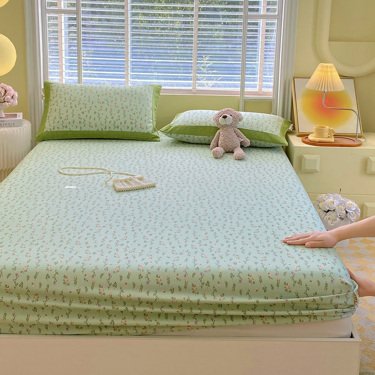 91家纺网 家纺一手货源 找家纺 （总）春皖家纺 2026新款全棉老粗布席子凉席工艺款单床笠床笠单件