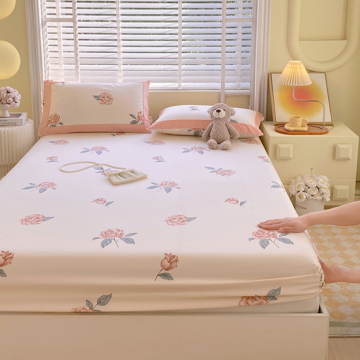 91家纺网 家纺一手货源 找家纺 （总）春皖家纺 2026新款全棉老粗布席子凉席工艺款单床笠床笠单件