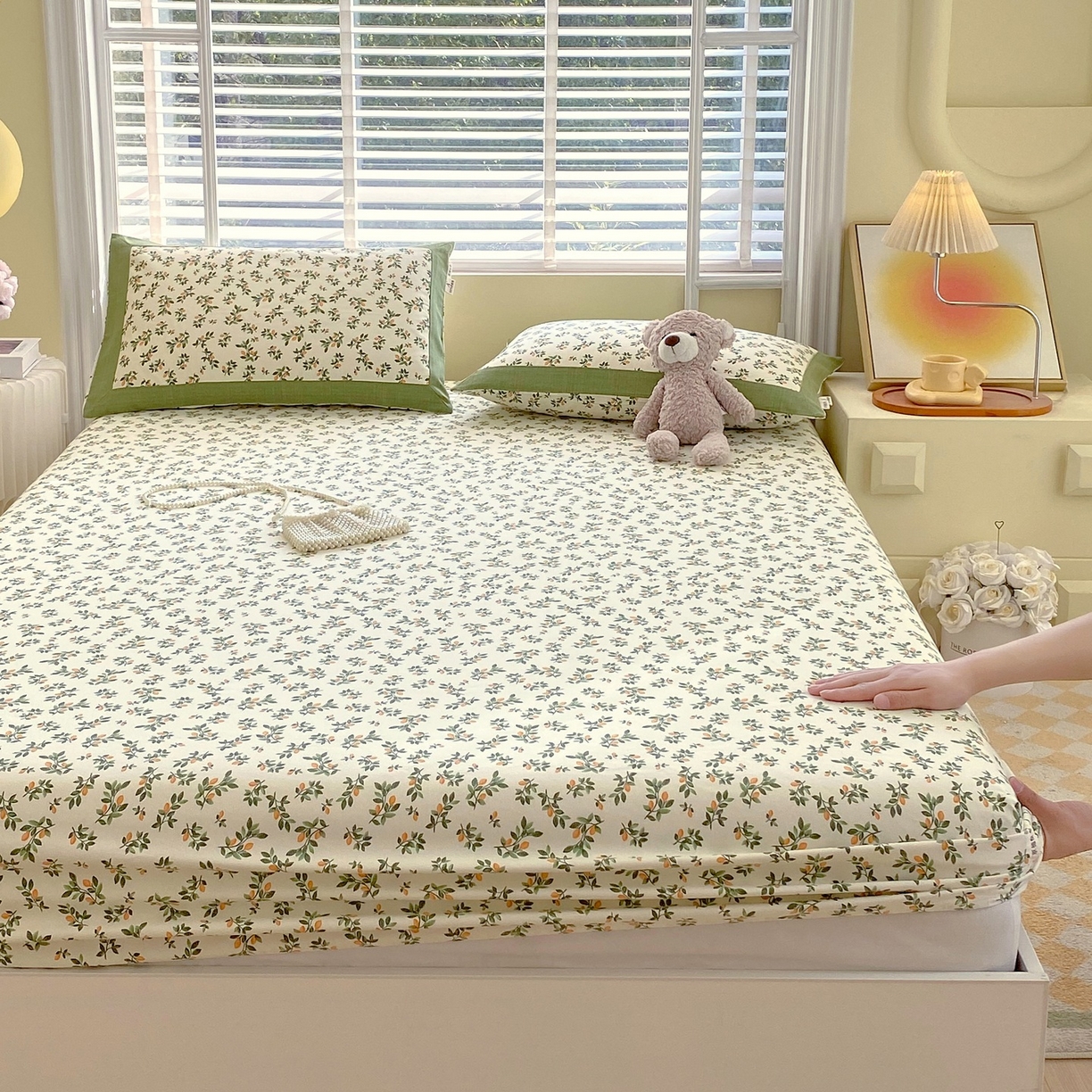 91家纺网 家纺一手货源 找家纺 （总）春皖家纺 2026新款全棉老粗布席子凉席工艺款单床笠床笠单件