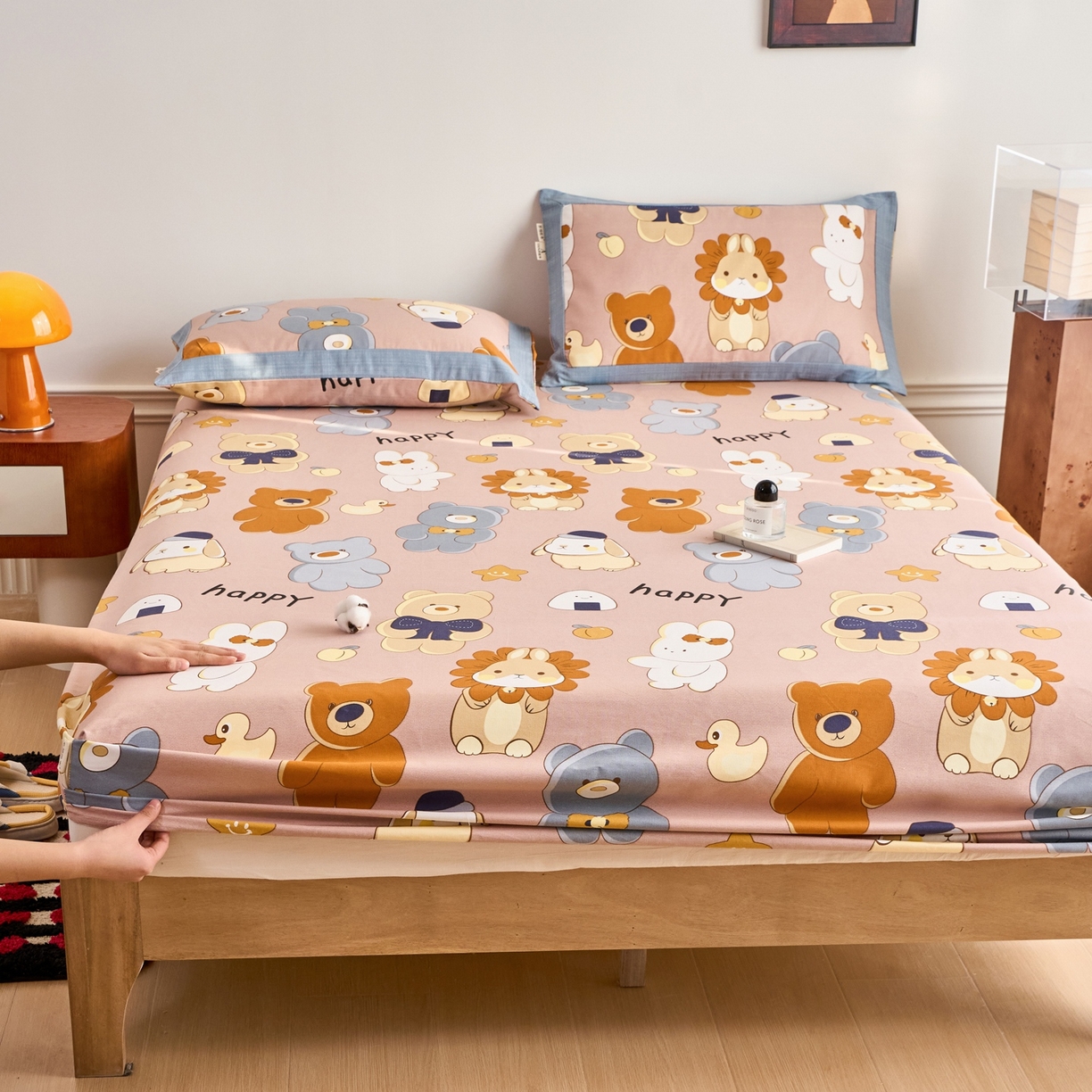 91家纺网 家纺一手货源 找家纺 （总）春皖家纺 2026新款全棉老粗布席子凉席工艺款单床笠床笠单件