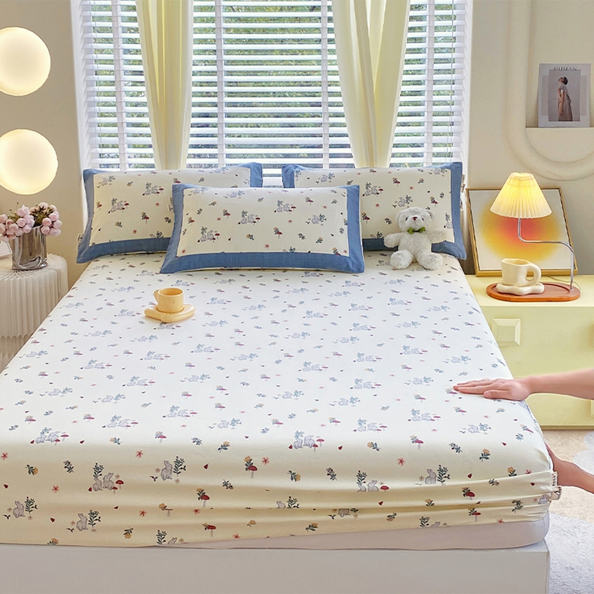 91家纺网 家纺一手货源 找家纺 （总）春皖家纺 2026新款全棉老粗布席子凉席工艺款单床笠床笠单件