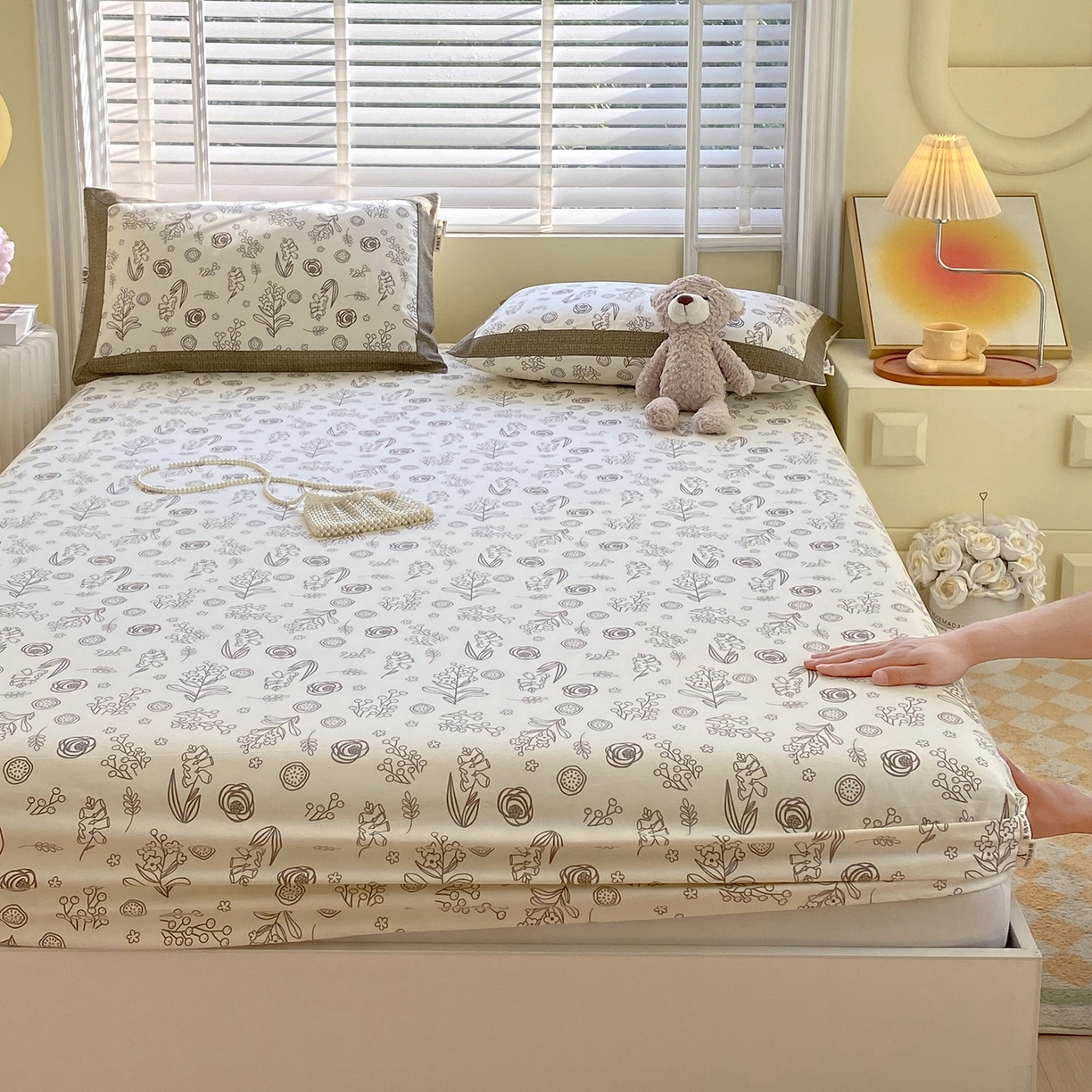 91家纺网 家纺一手货源 找家纺 （总）春皖家纺 2026新款全棉老粗布席子凉席工艺款单床笠床笠单件