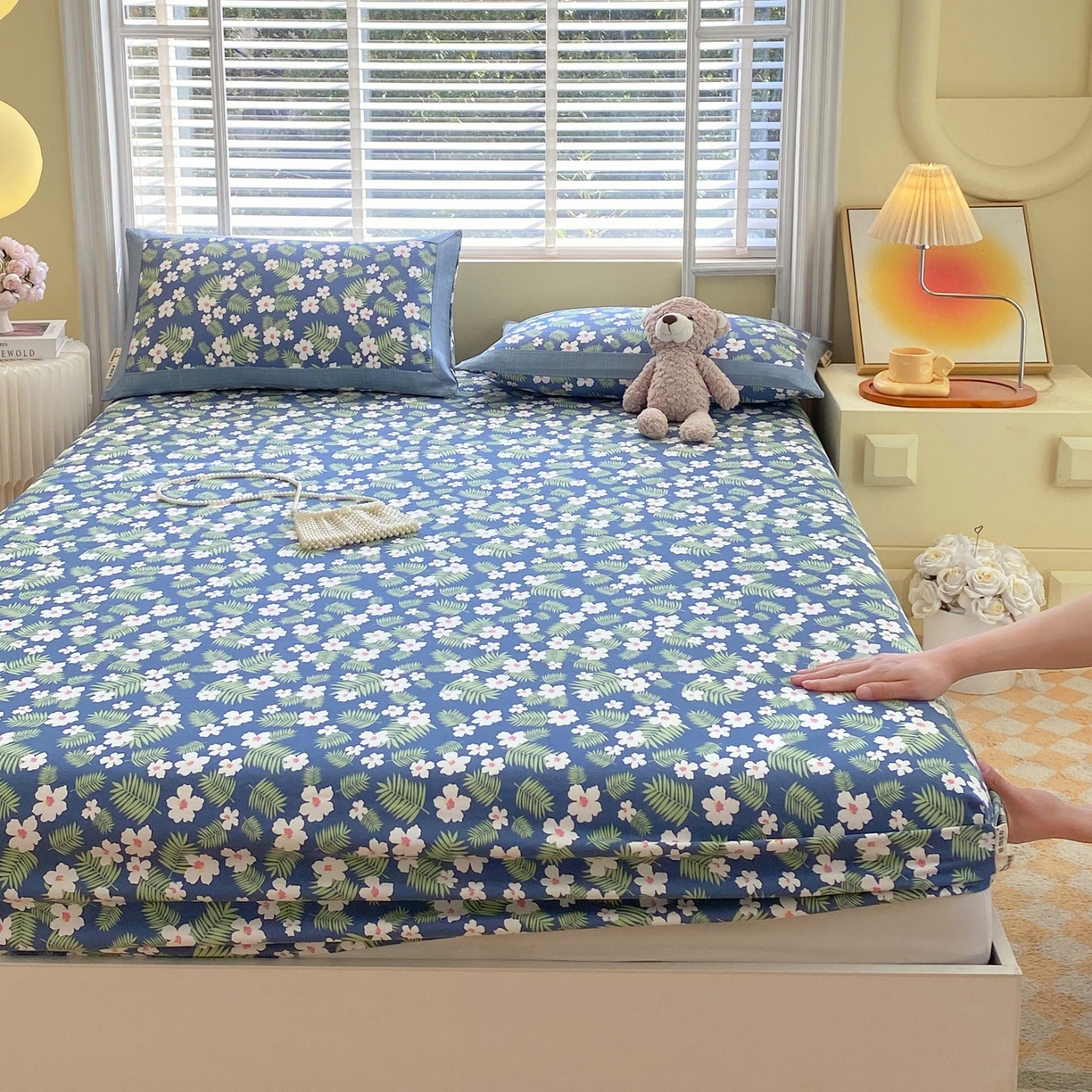 91家纺网 家纺一手货源 找家纺 （总）春皖家纺 2026新款全棉老粗布席子凉席工艺款单床笠床笠单件