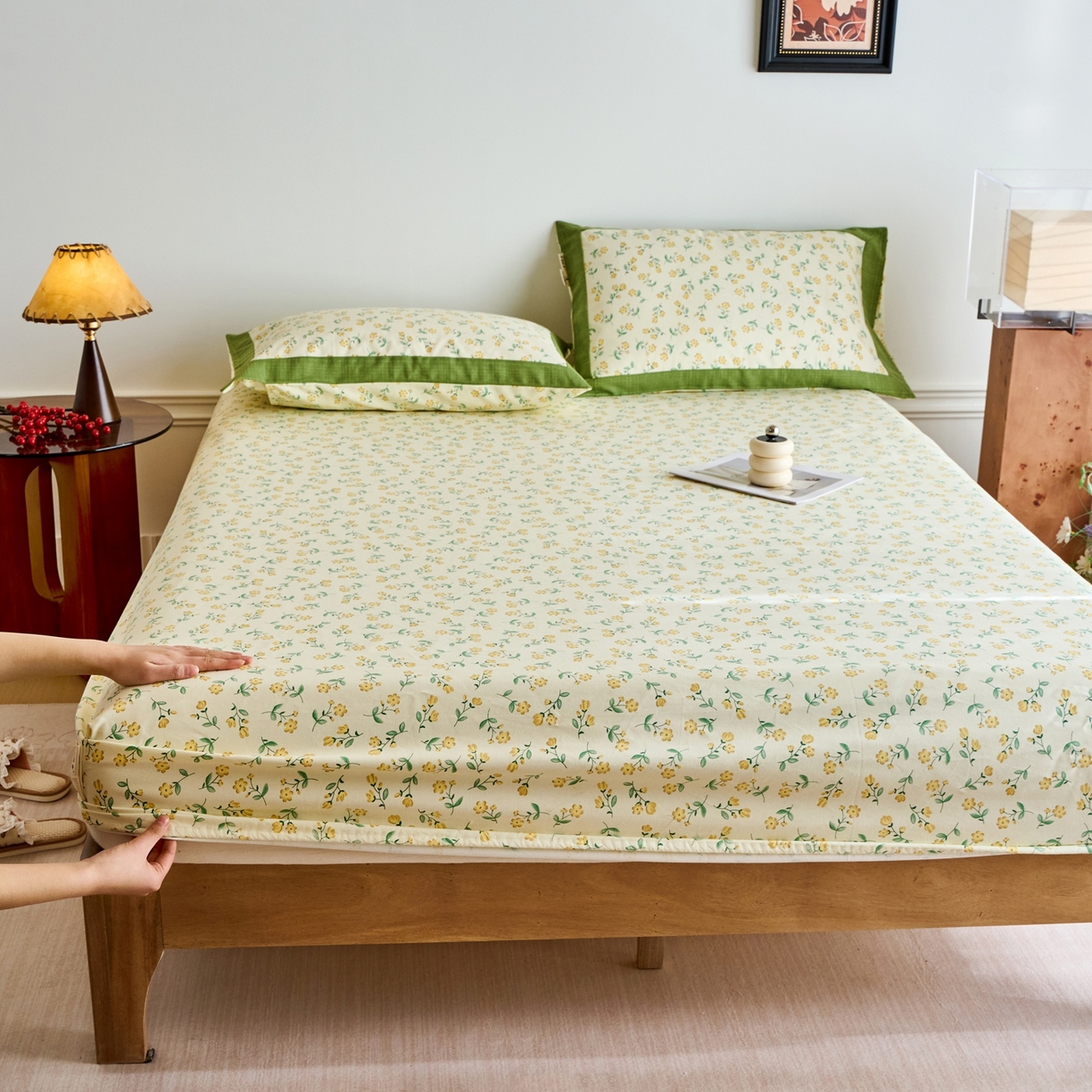 91家纺网 家纺一手货源 找家纺 （总）春皖家纺 2026新款全棉老粗布席子凉席工艺款单床笠床笠单件