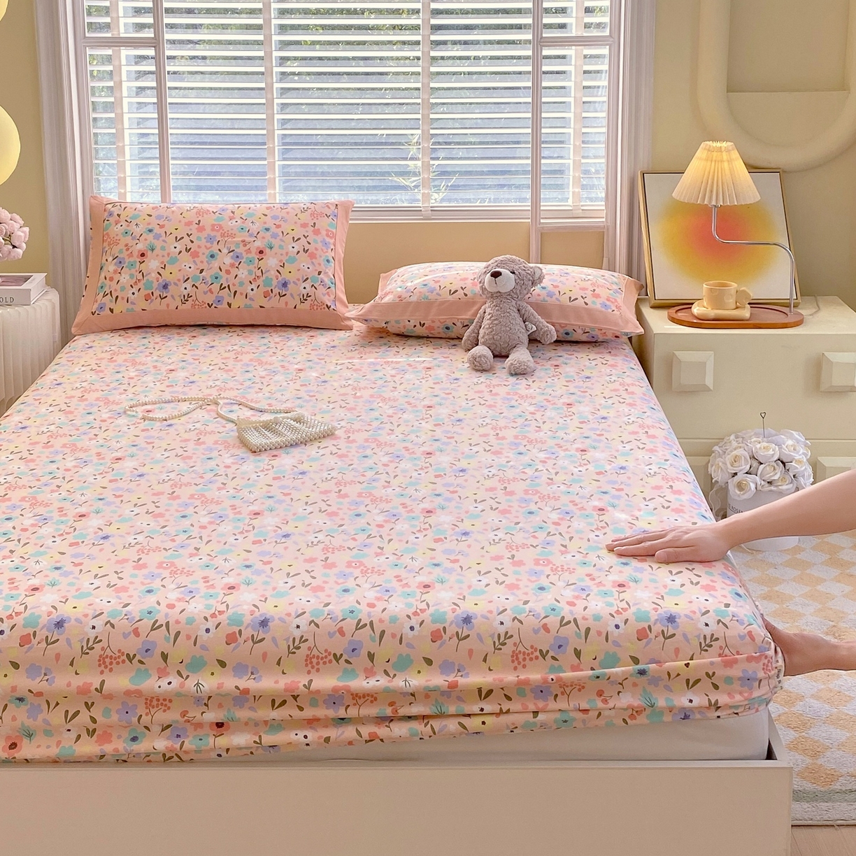 91家纺网 家纺一手货源 找家纺 （总）春皖家纺 2026新款全棉老粗布席子凉席工艺款单床笠床笠单件