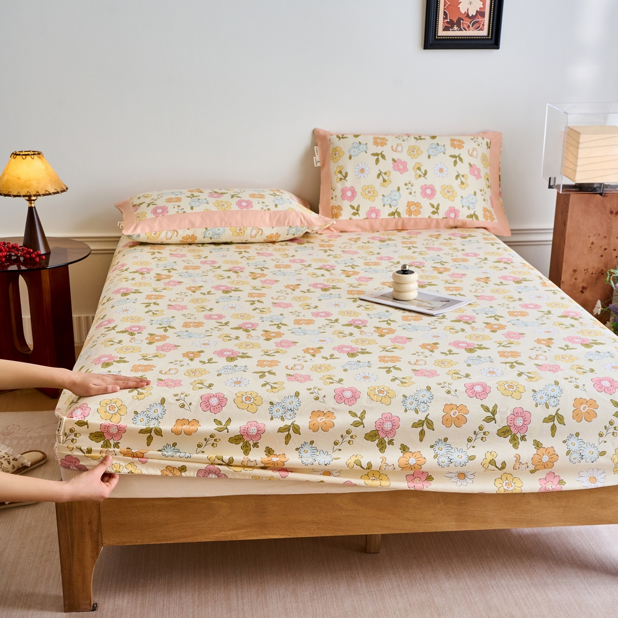 春皖家纺 2026新款全棉老粗布席子凉席工艺款单床笠床笠单件 繁华