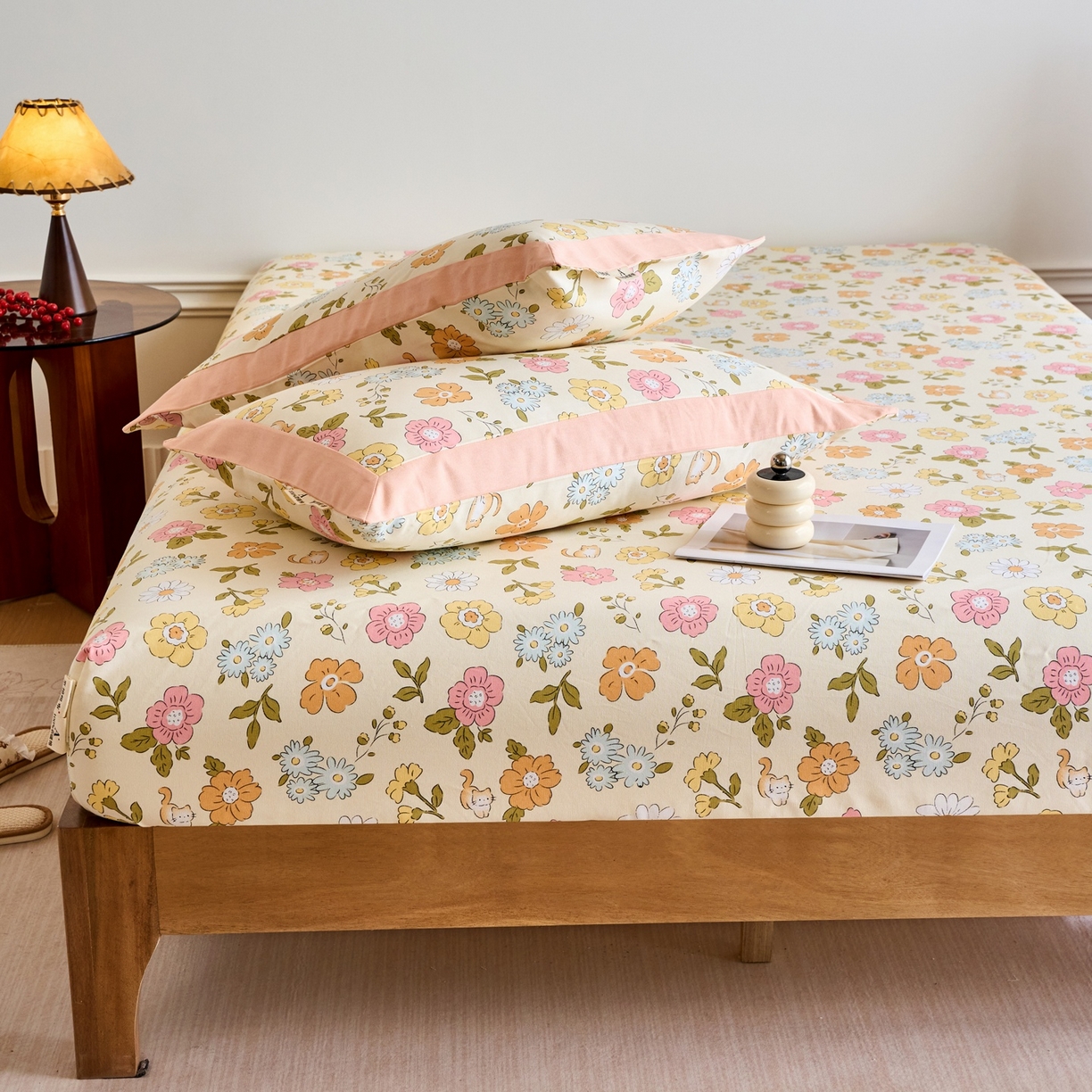 91家纺网 家纺一手货源 找家纺 春皖家纺 2026新款全棉老粗布席子凉席工艺款单床笠床笠单件 繁华