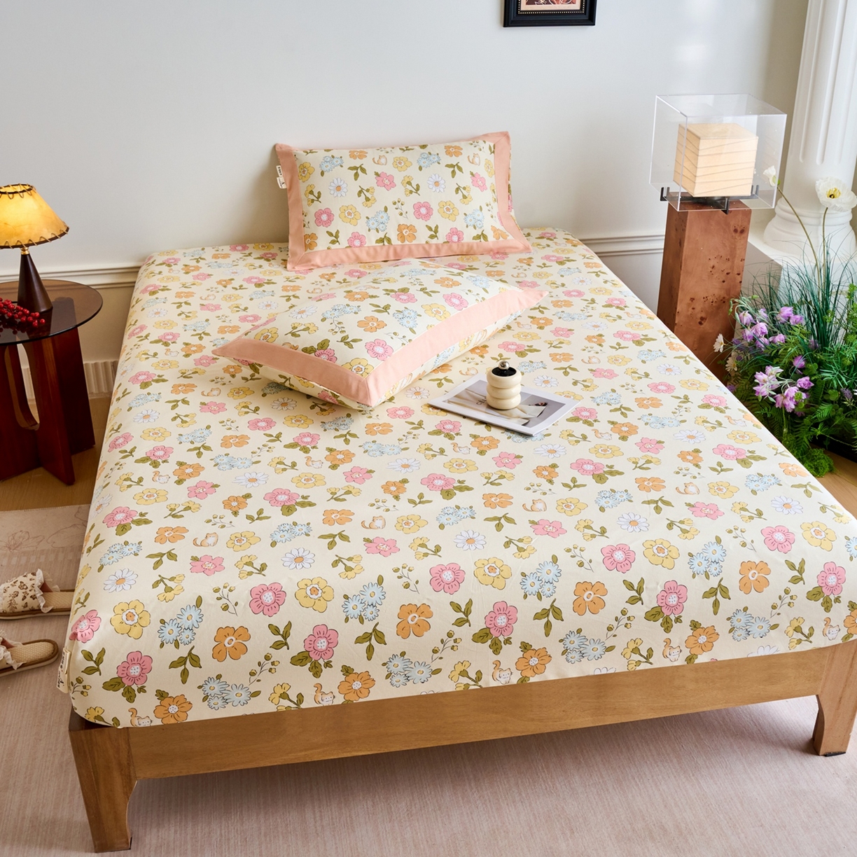 91家纺网 家纺一手货源 找家纺 春皖家纺 2026新款全棉老粗布席子凉席工艺款单床笠床笠单件 繁华