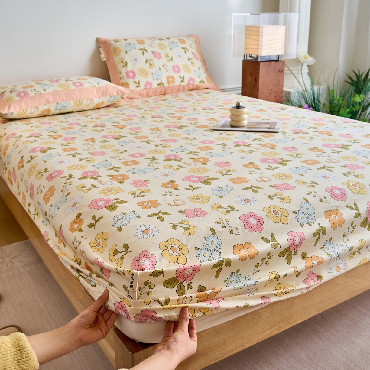 91家纺网 家纺一手货源 找家纺 春皖家纺 2026新款全棉老粗布席子凉席工艺款单床笠床笠单件 繁华