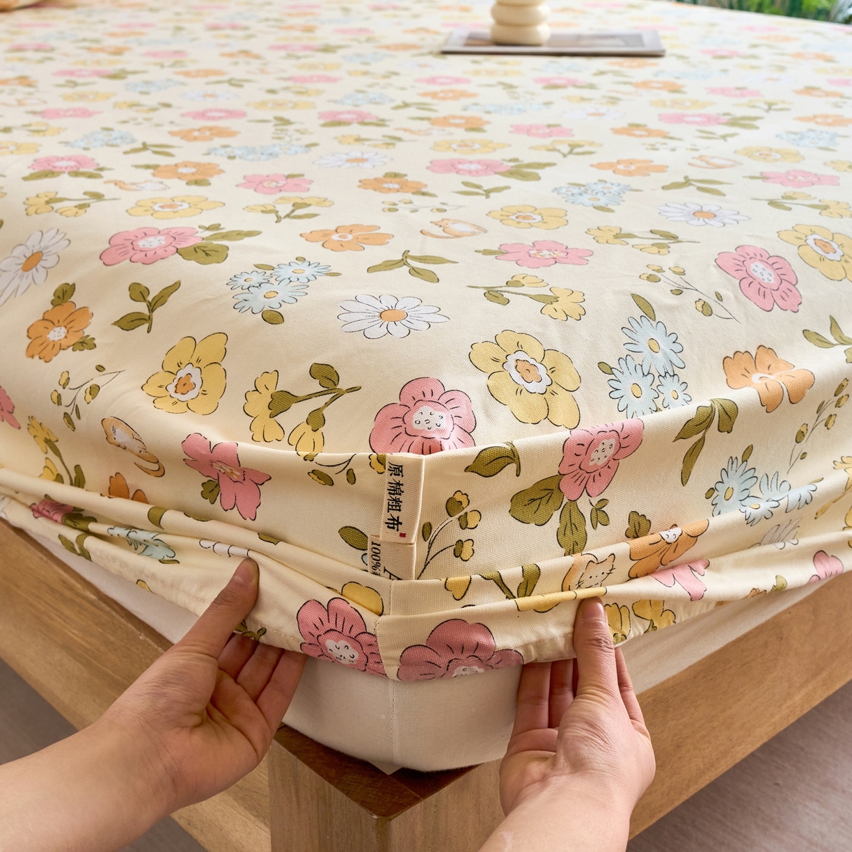 91家纺网 家纺一手货源 找家纺 春皖家纺 2026新款全棉老粗布席子凉席工艺款单床笠床笠单件 繁华