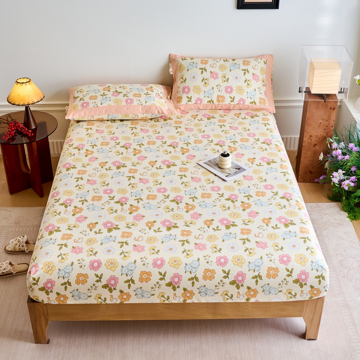 91家纺网 家纺一手货源 找家纺 春皖家纺 2026新款全棉老粗布席子凉席工艺款单床笠床笠单件 繁华