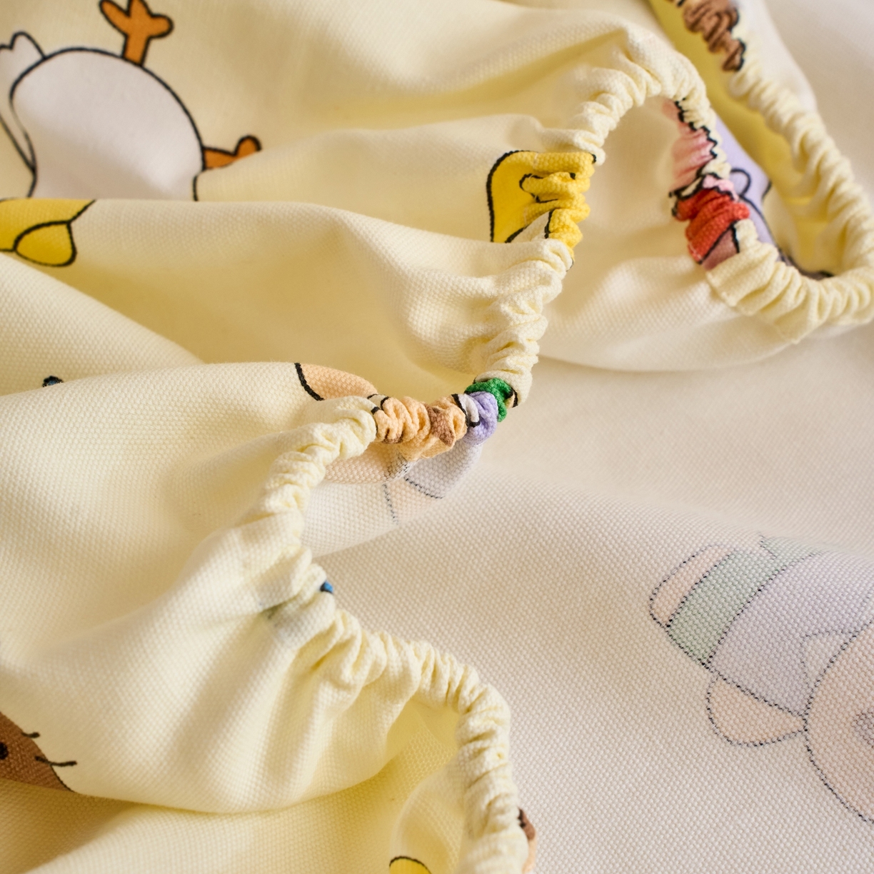 91家纺网 家纺一手货源 找家纺 春皖家纺 2026新款全棉老粗布席子凉席工艺款单床笠床笠单件 快乐园