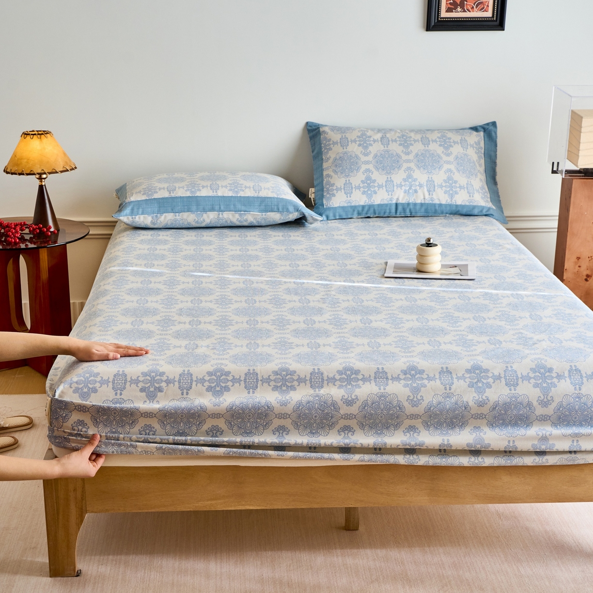 春皖家纺 2026新款全棉老粗布席子凉席工艺款单床笠床笠单件 卢卡