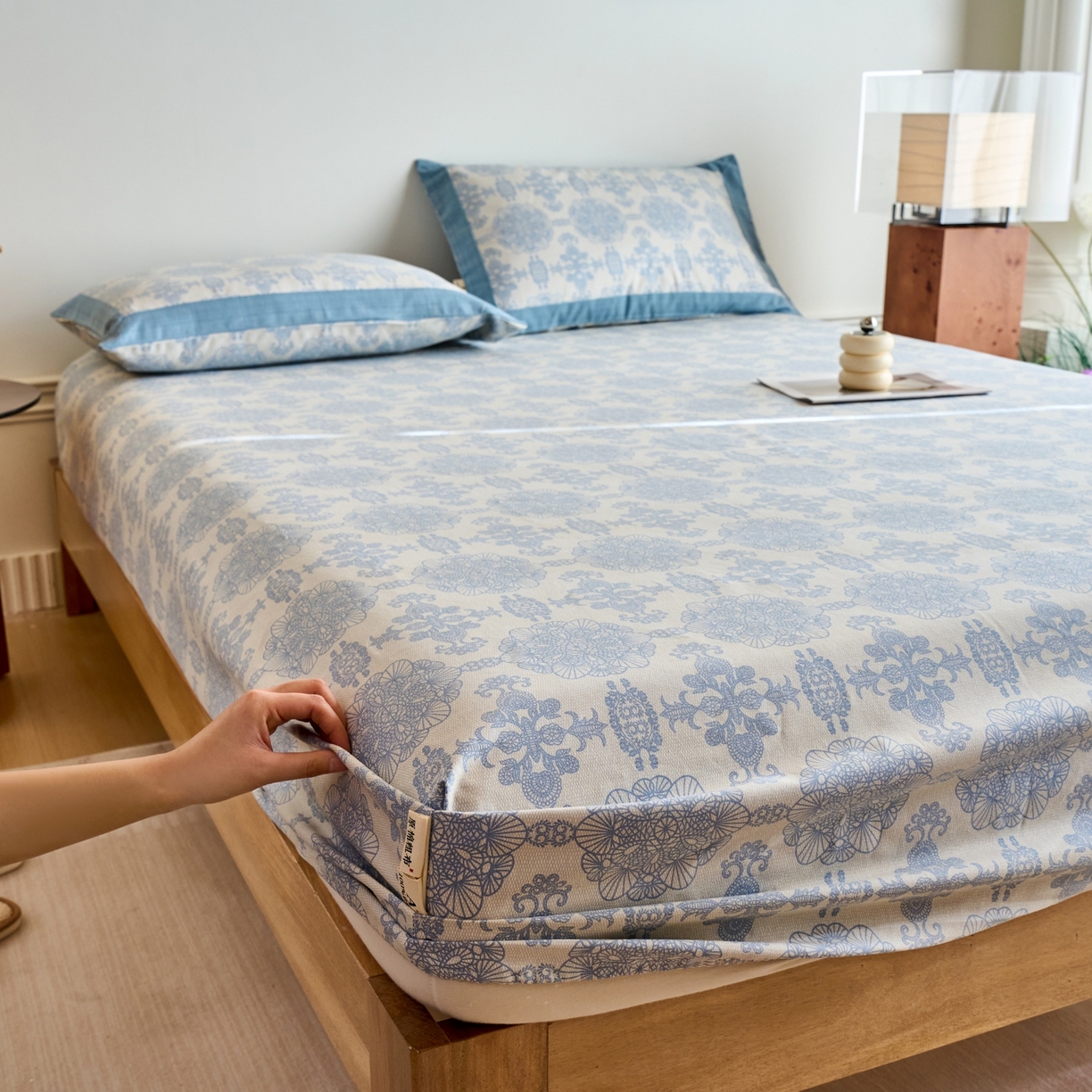 91家纺网 家纺一手货源 找家纺 春皖家纺 2026新款全棉老粗布席子凉席工艺款单床笠床笠单件 卢卡