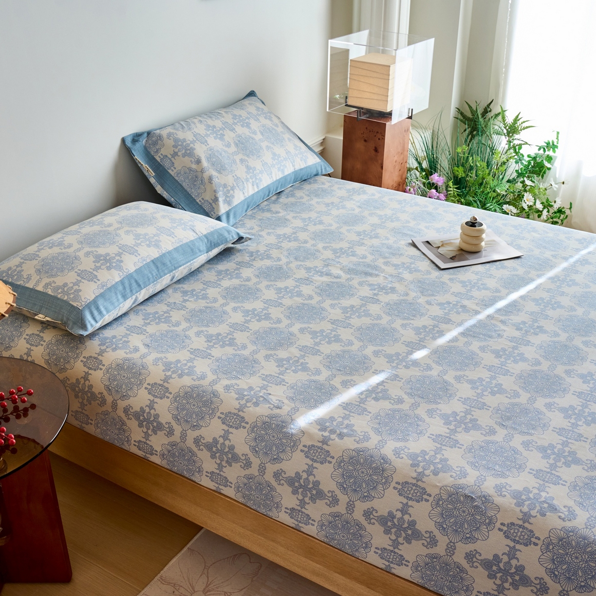 91家纺网 家纺一手货源 找家纺 春皖家纺 2026新款全棉老粗布席子凉席工艺款单床笠床笠单件 卢卡