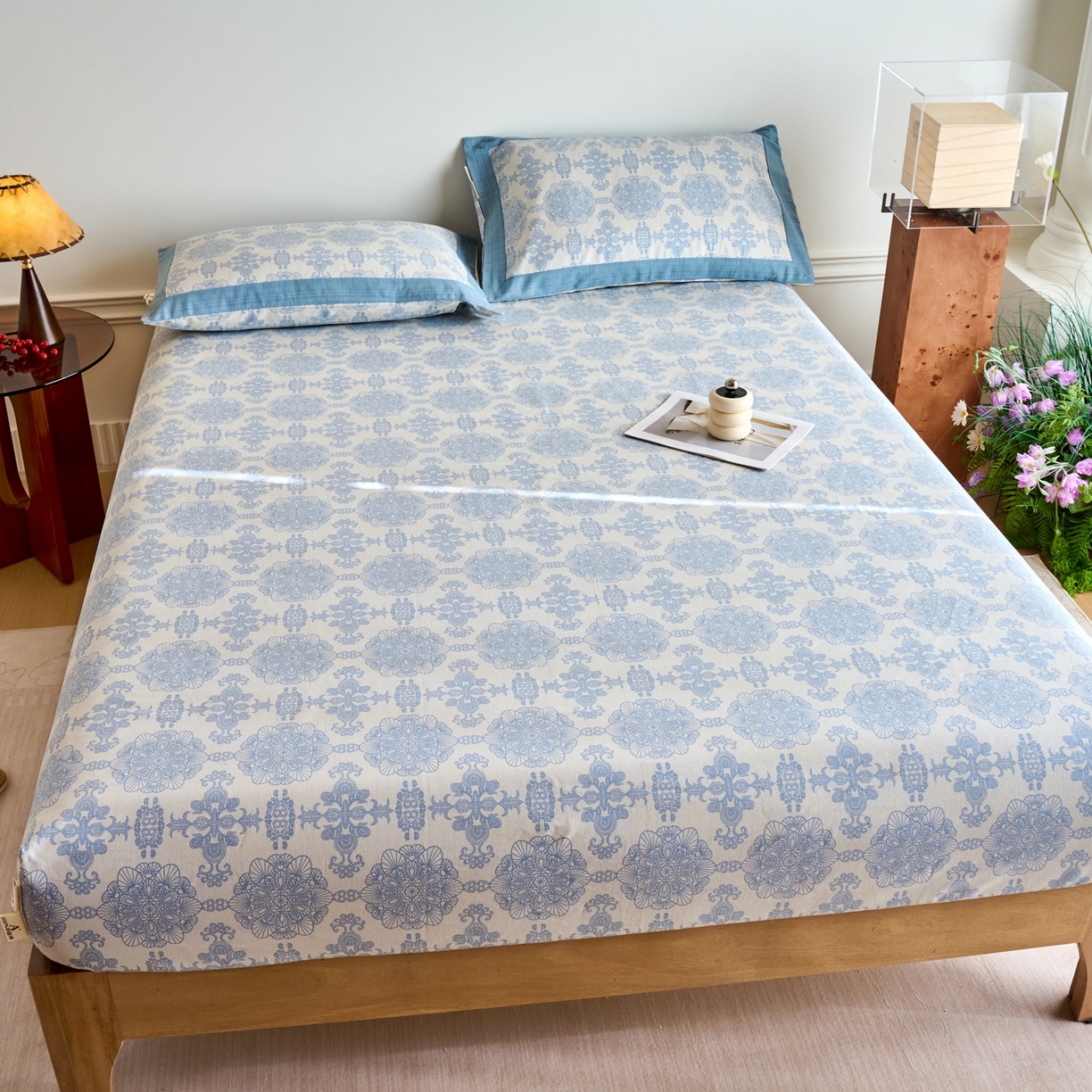 91家纺网 家纺一手货源 找家纺 春皖家纺 2026新款全棉老粗布席子凉席工艺款单床笠床笠单件 卢卡