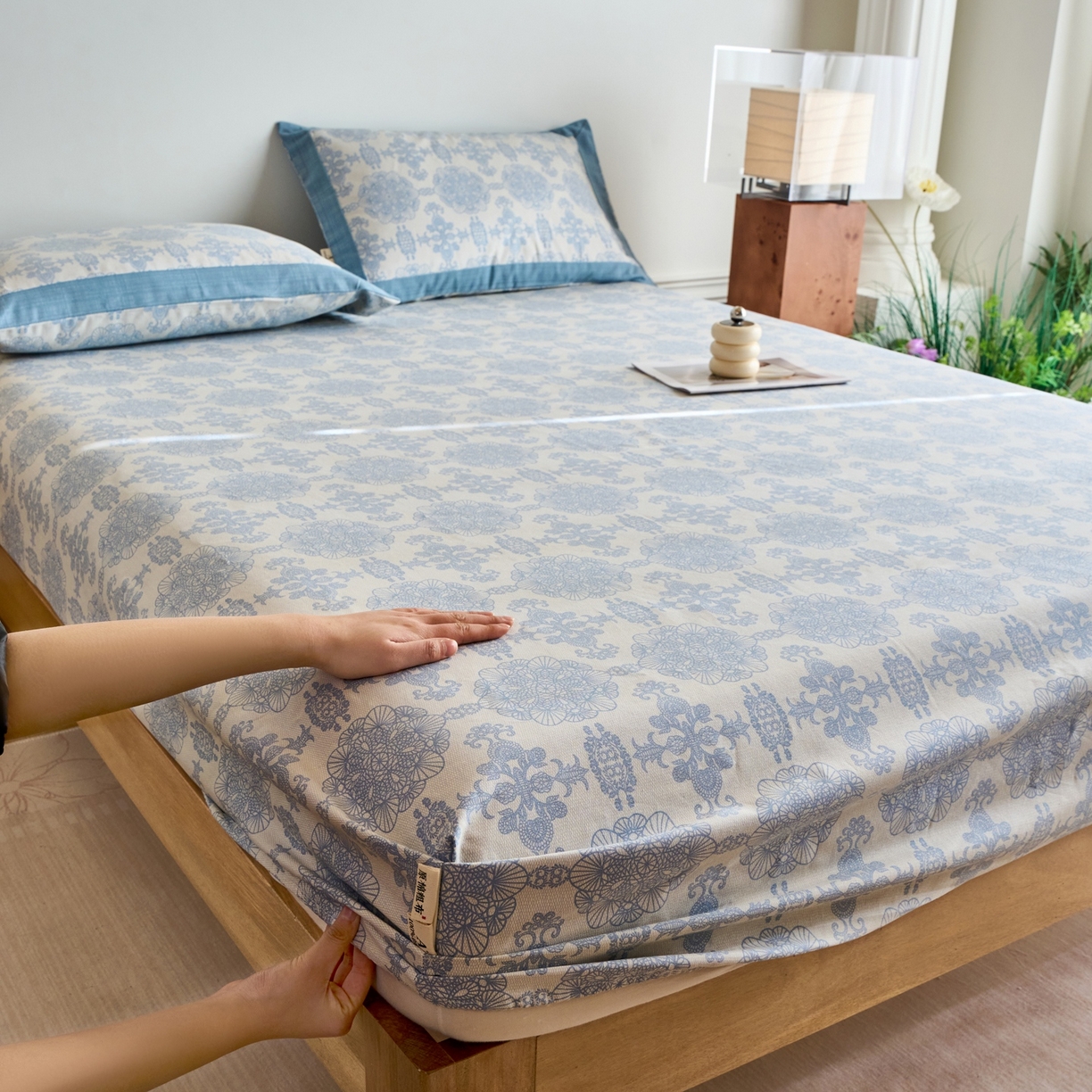 91家纺网 家纺一手货源 找家纺 春皖家纺 2026新款全棉老粗布席子凉席工艺款单床笠床笠单件 卢卡