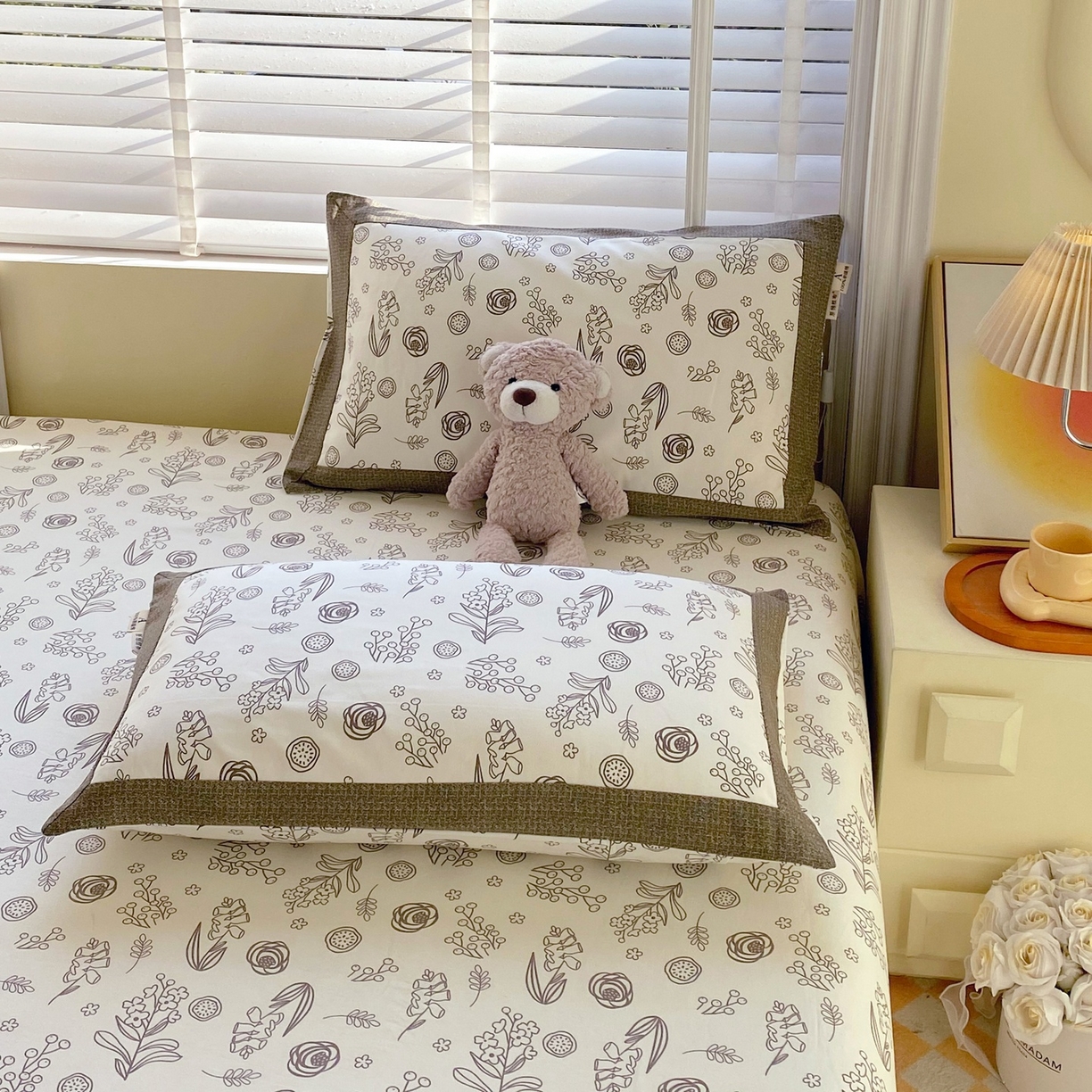 91家纺网 家纺一手货源 找家纺 春皖家纺 2026新款全棉老粗布席子凉席工艺款单床笠床笠单件 浅韵-白