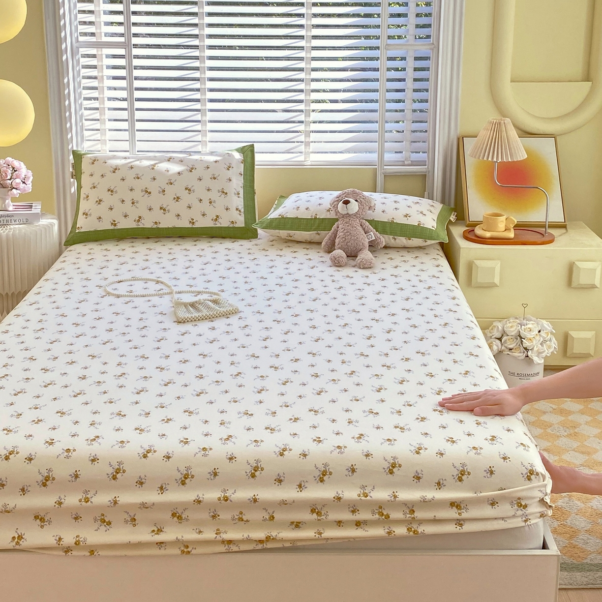 春皖家纺 2026新款全棉老粗布席子凉席工艺款单床笠床笠单件 倩影米