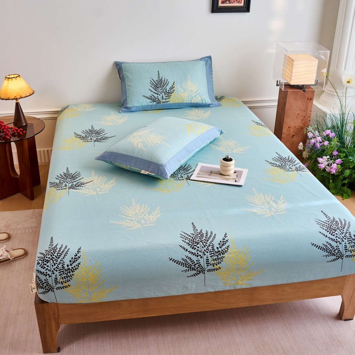 91家纺网 家纺一手货源 找家纺 春皖家纺 2026新款全棉老粗布席子凉席工艺款单床笠床笠单件 轻舞