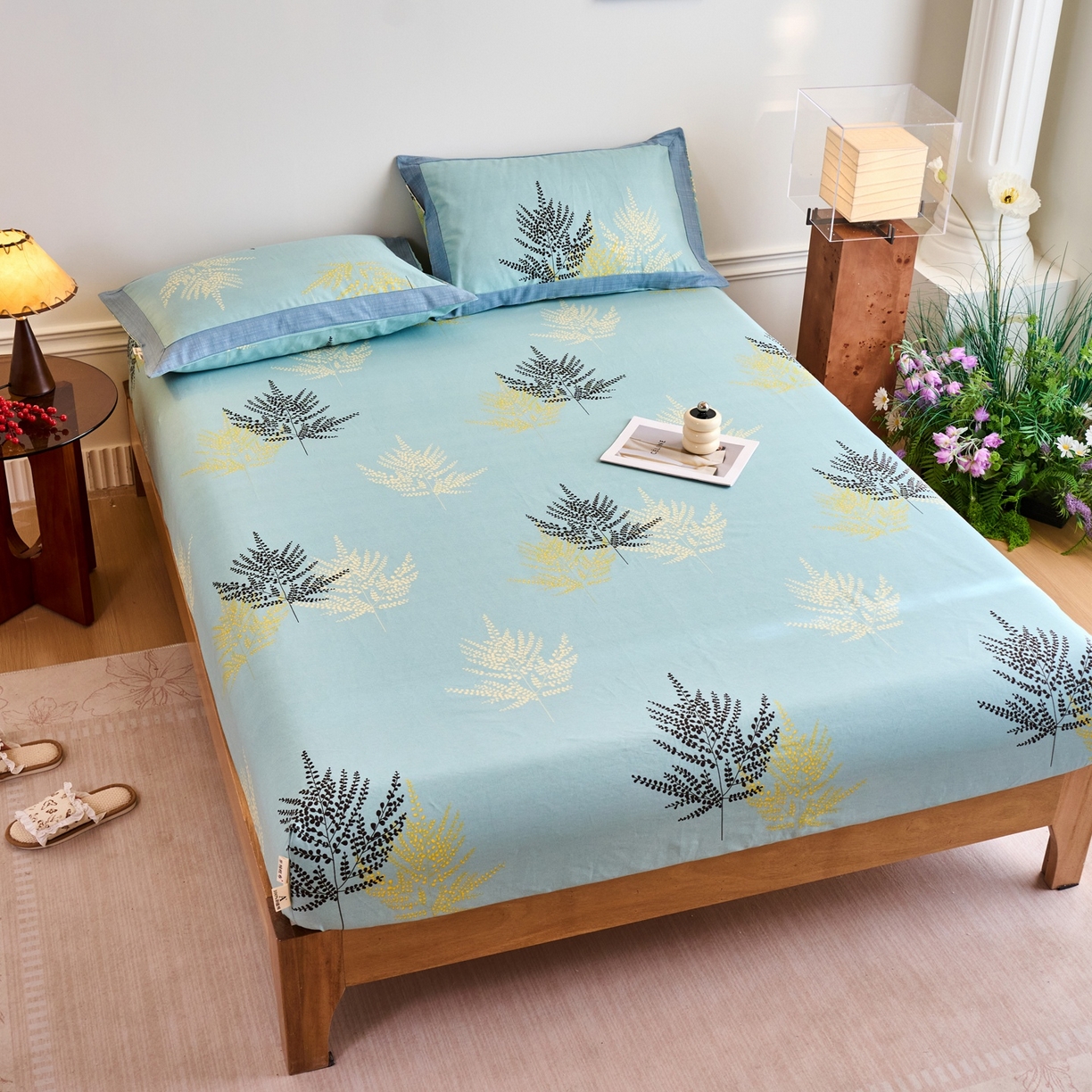 91家纺网 家纺一手货源 找家纺 春皖家纺 2026新款全棉老粗布席子凉席工艺款单床笠床笠单件 轻舞