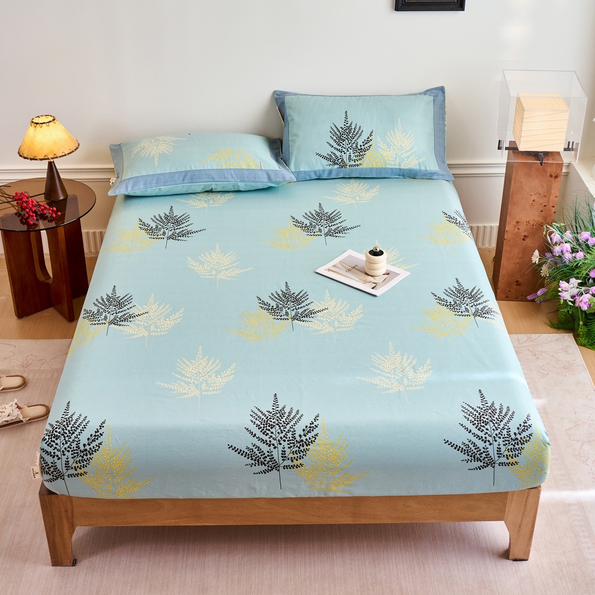 91家纺网 家纺一手货源 找家纺 春皖家纺 2026新款全棉老粗布席子凉席工艺款单床笠床笠单件 轻舞